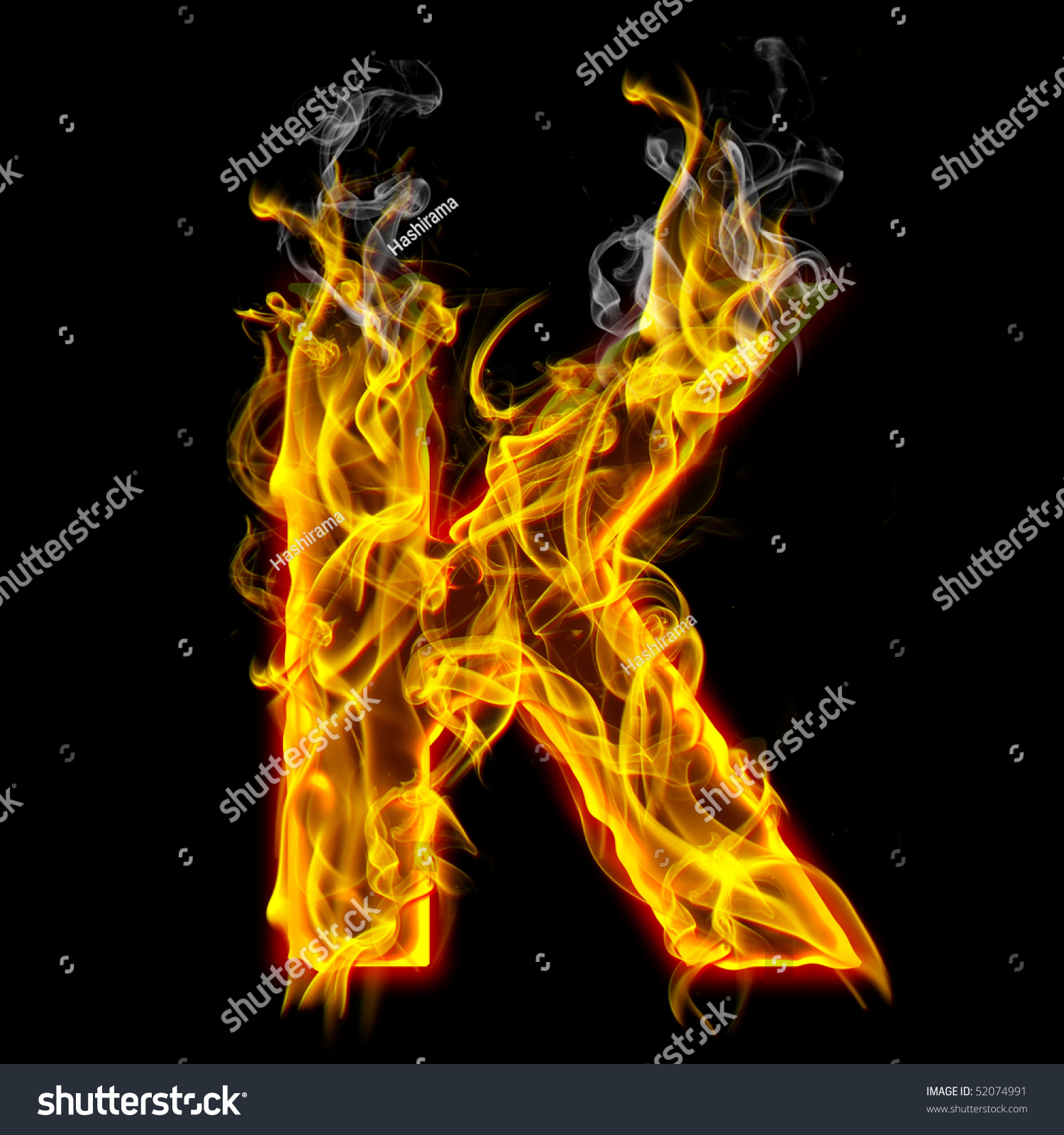 Fiery Font. Letter K Stock Photo 52074991 : Shutterstock