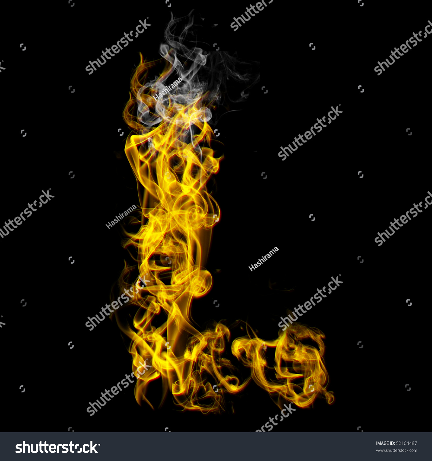 Fiery Font. Letter L Stock Photo 52104487 : Shutterstock