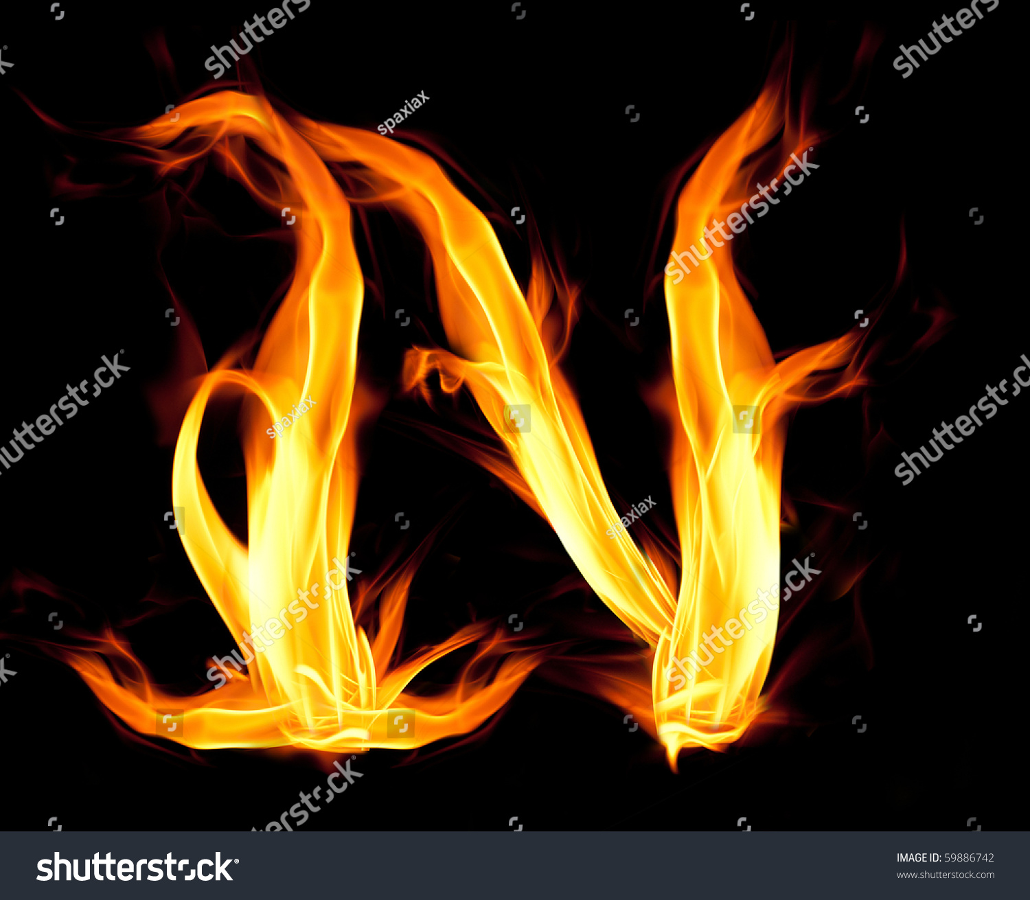 Fiery Font. Letter N Stock Photo 59886742 : Shutterstock