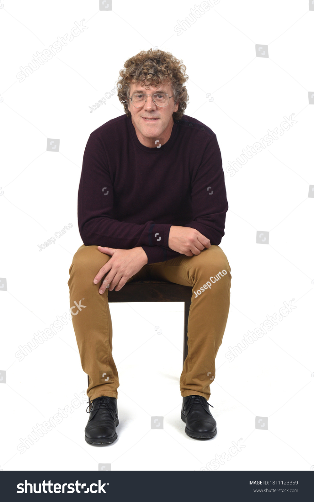 Fifty Year Old Man Blond Curly Stock Photo Edit Now 1811123359