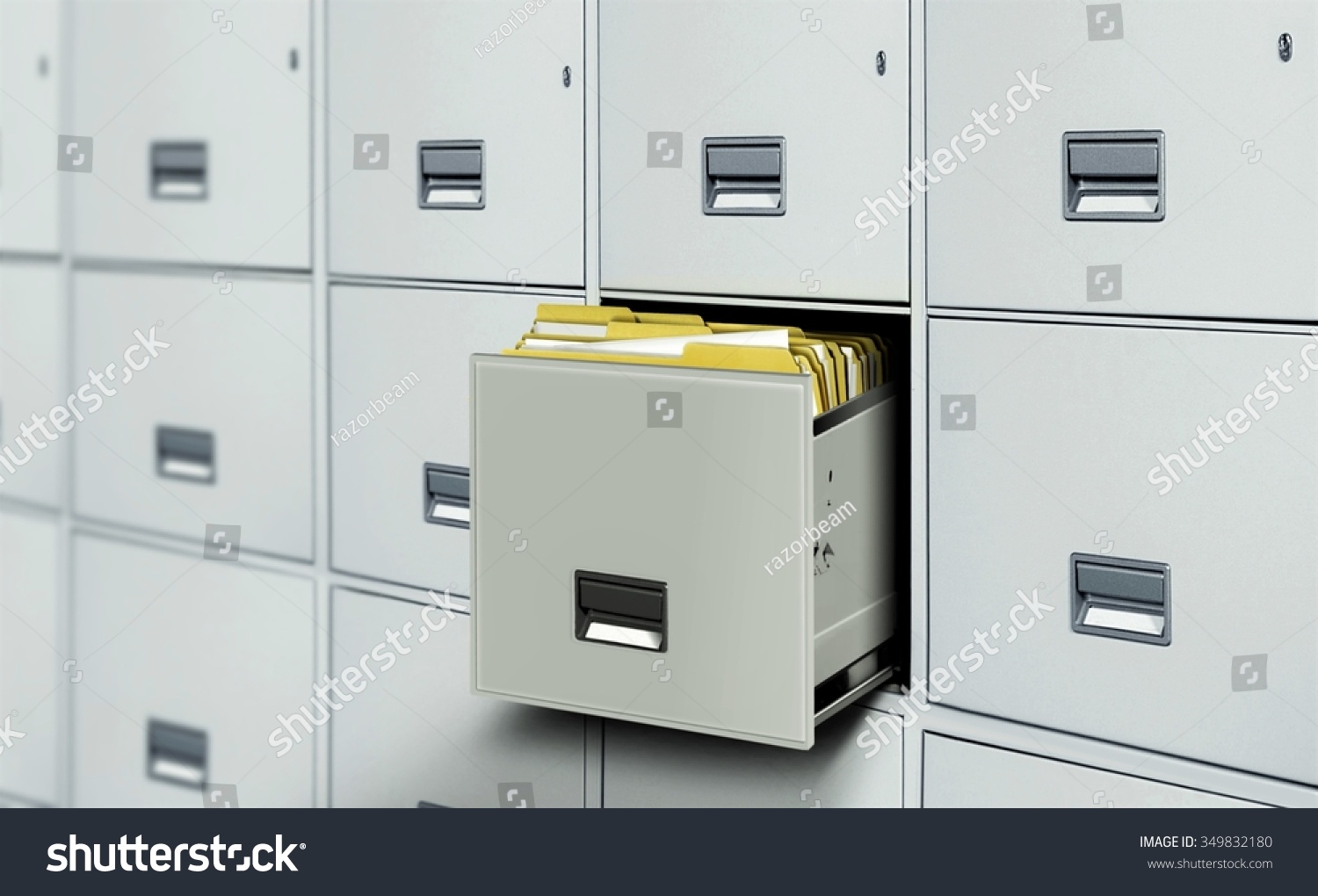 File Cabinet Full With Document Files Stock Photo 349832180 : Shutterstock