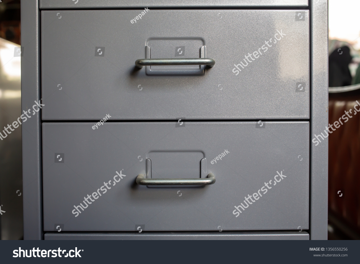 Filing Cabinet Closed Drawer Grey Silver Stock Photo Edit Now