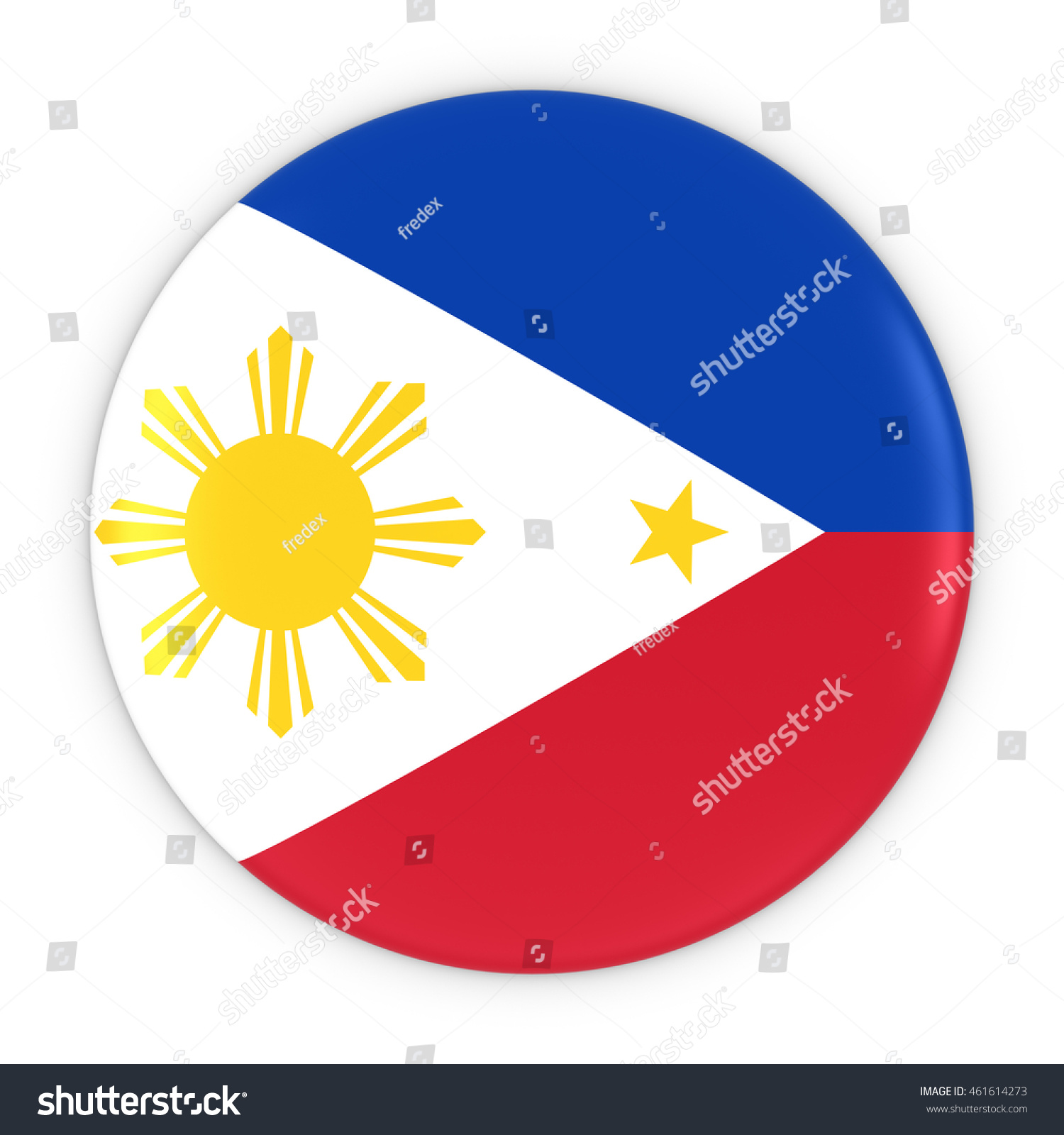 Filipino Flag Button Flag Philippines Badge 스톡 일러스트 461614273