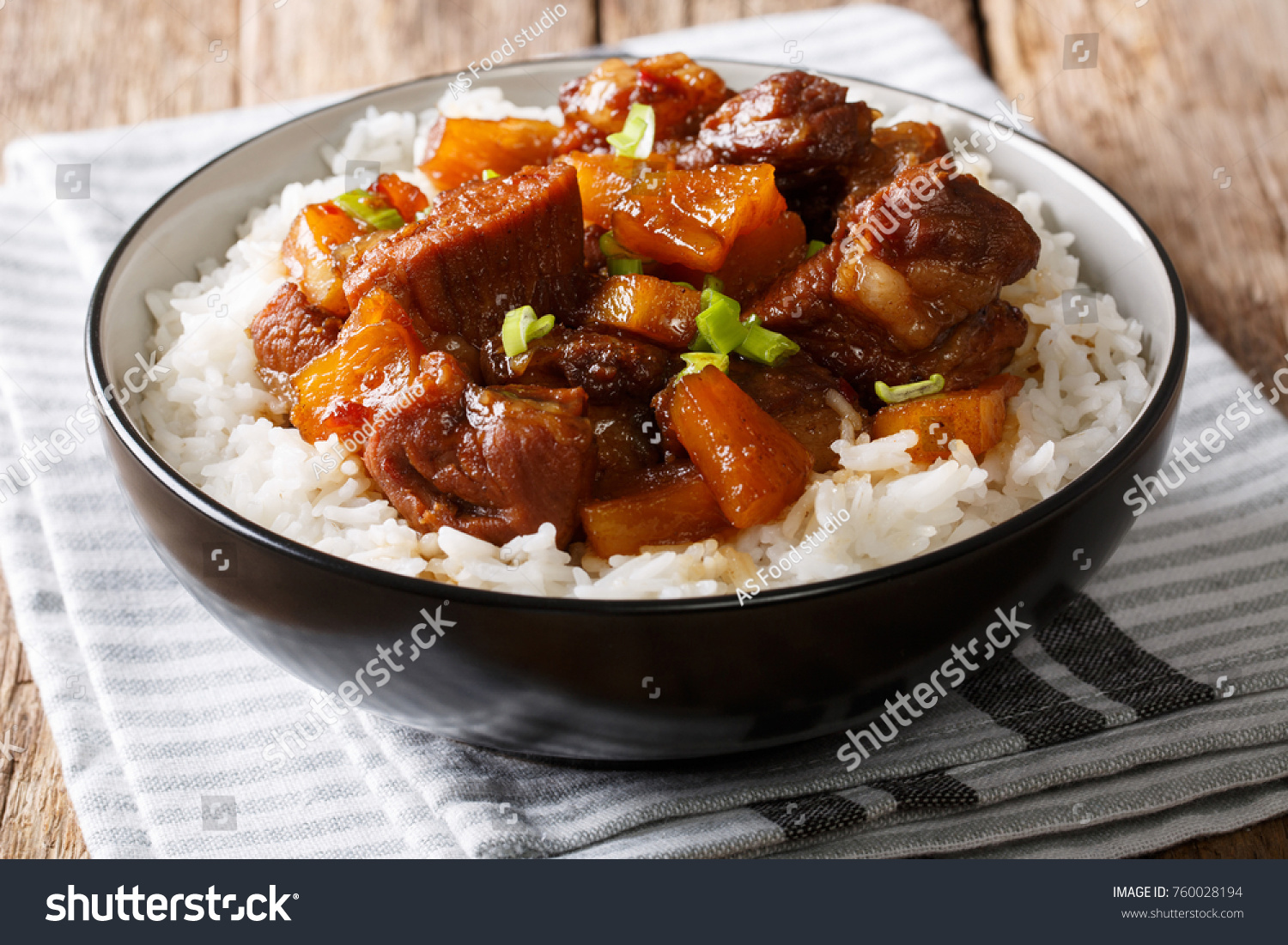 Filipino Food Belly Pork Hamonado Pineapple Stock Photo (Edit Now ...