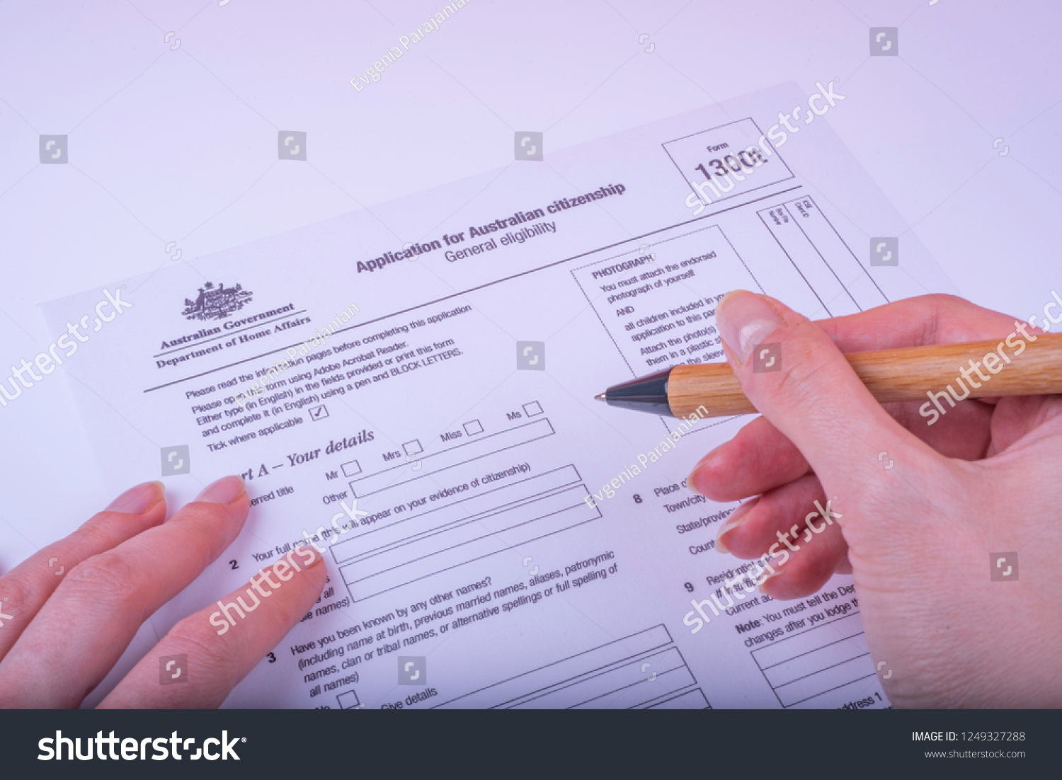 Application Form 1300t Australian Citizenship Stock Photo (Edit Now) 1249327288