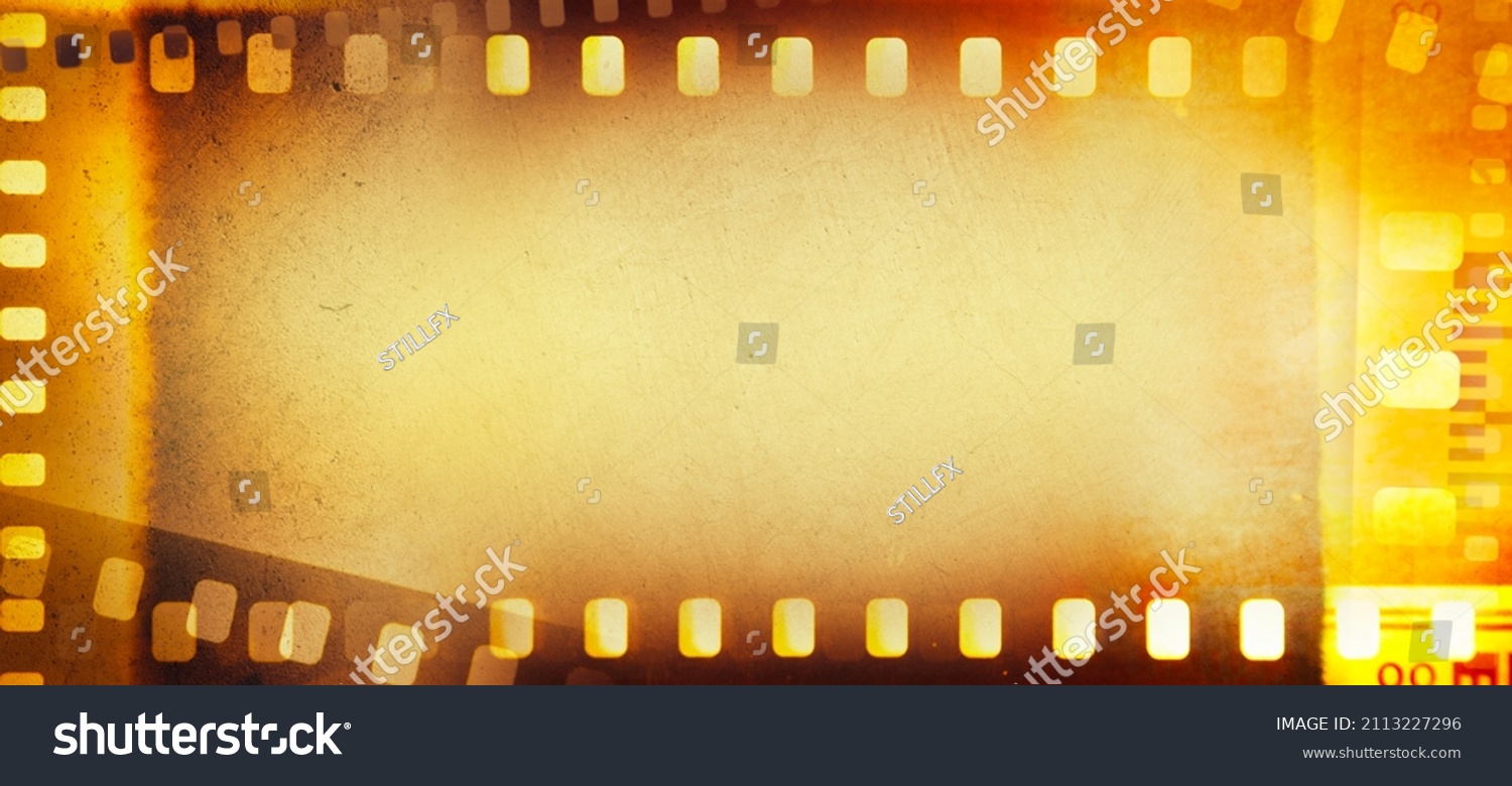 Film Negative Frames Orange Background Stock Photo (Edit Now) 2113227296