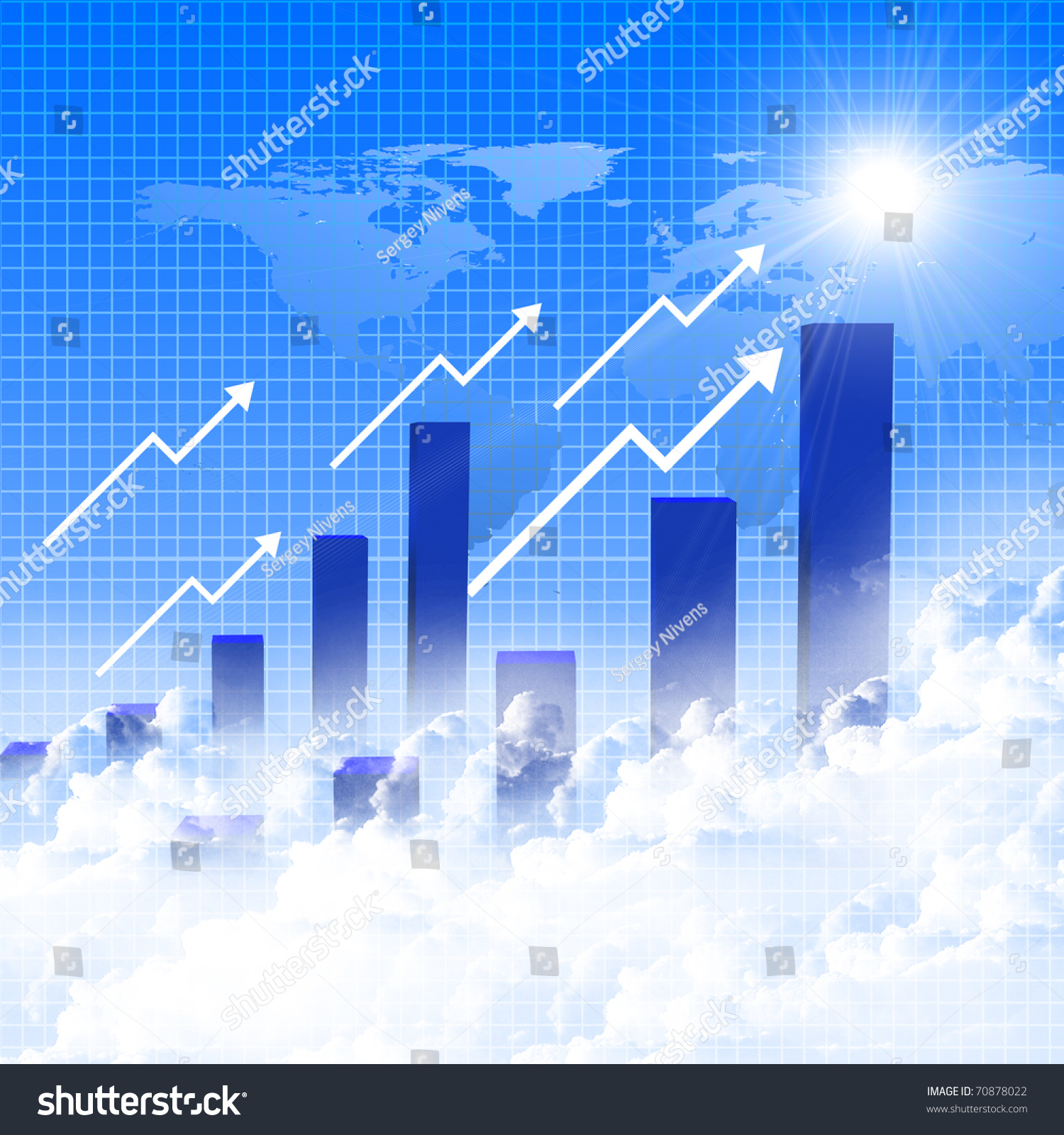 Financial Business Chart Graphs Symbols Growth Stock Illustration ...