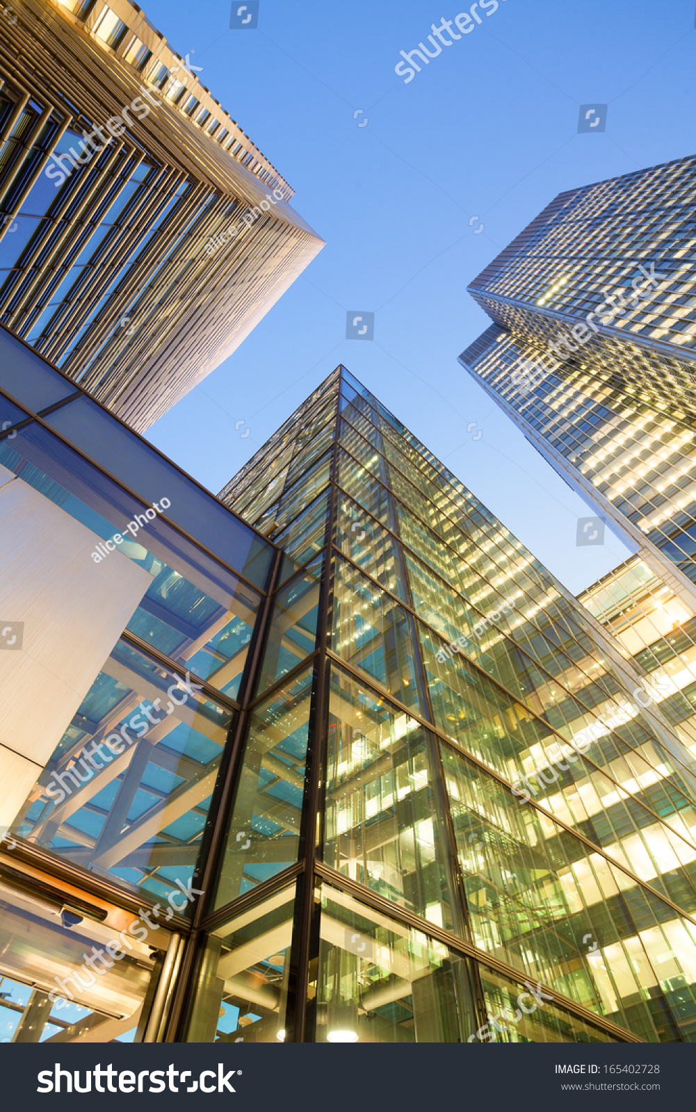 Financial Corporate Building Skyscrapers Night City Stock Photo ...