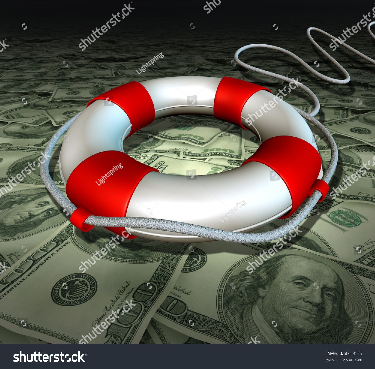 Financial Rescue Help Life Preserver Save Stock Illustration 66619165