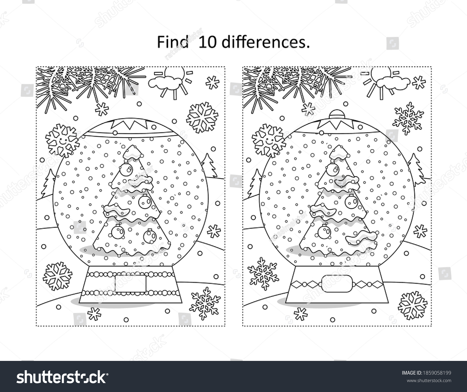 1 886 Christmas Spot Difference Stock Illustrations Images Vectors Shutterstock