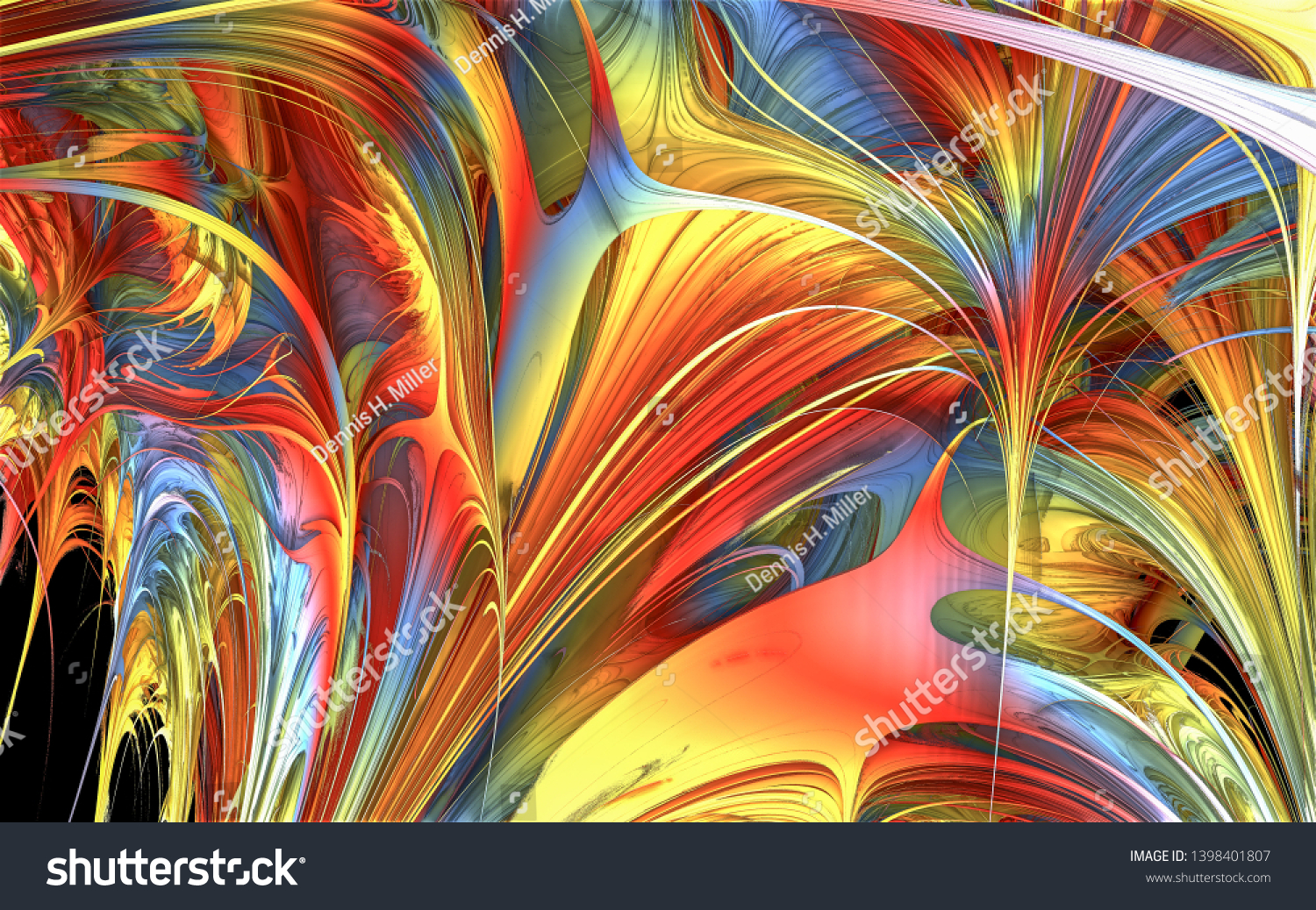 Fineart Computergenerated 3d Rendered Abstract Imagery Stock Illustration 1398401807