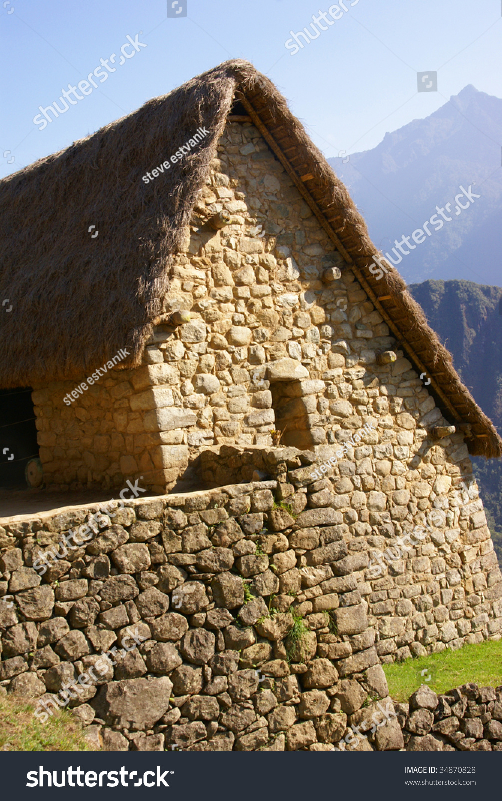 Fine Stonework In Inca Houses, Inca Ruins Machu Picchu, Peru, South ...