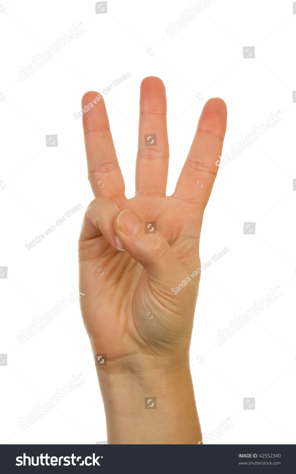 Finger Spelling (Hand Alphabets) : Hand Is Spelling Letter W Over White ...