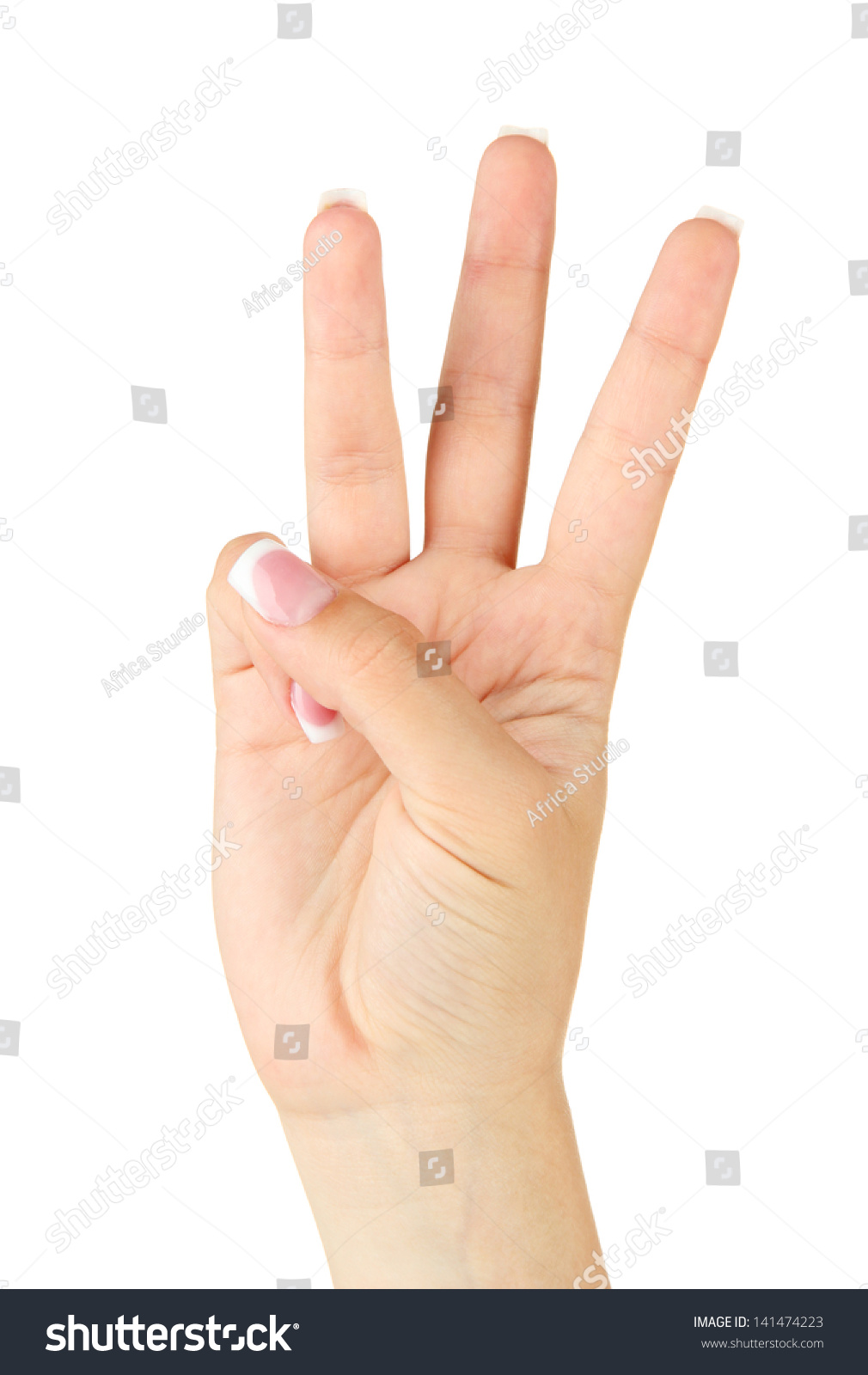 Finger Spelling The Alphabet In American Sign Language (Asl). Letter W ...