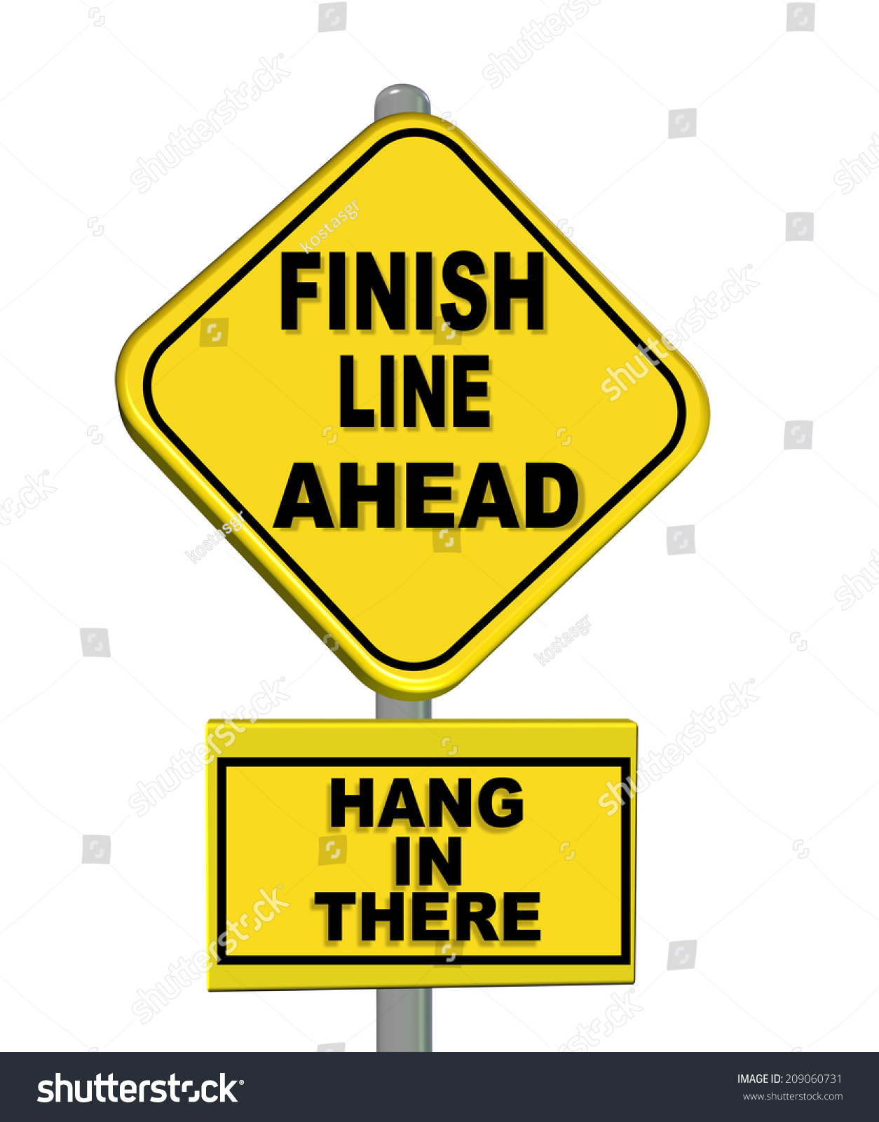 Finish Line Ahead - Hand In There - Isolated Stock Photo 209060731 ...