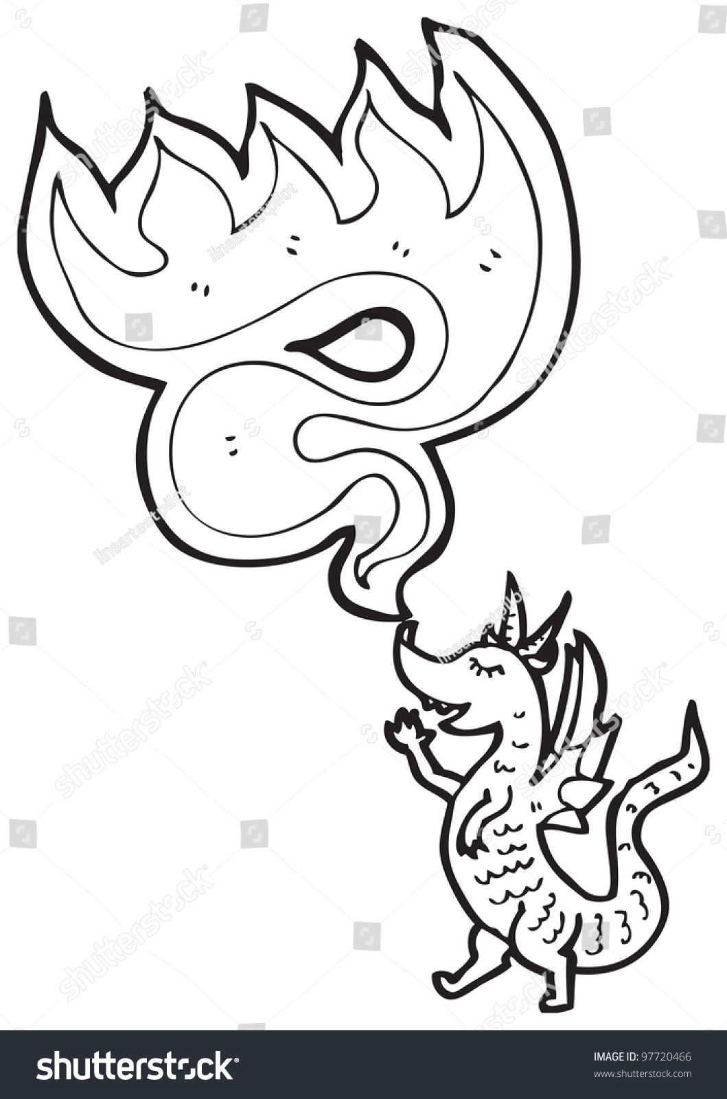 Fire Breathing Dragon Cartoon Stock Illustration 97720466 Shutterstock 1224