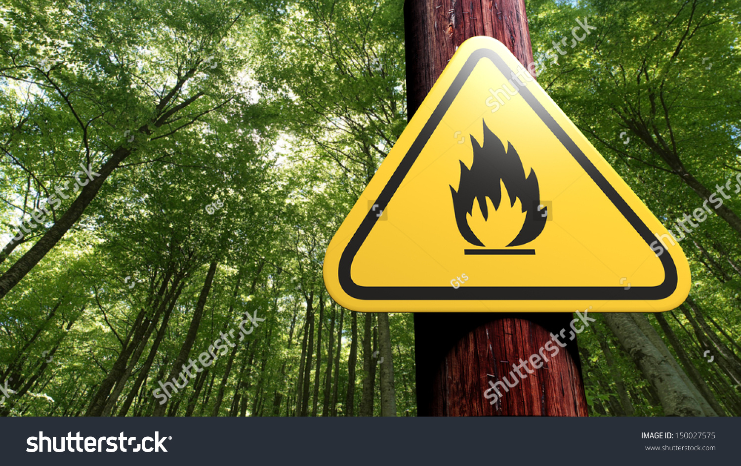 Fire Danger Sign On Tree Stock Photo 150027575 - Shutterstock