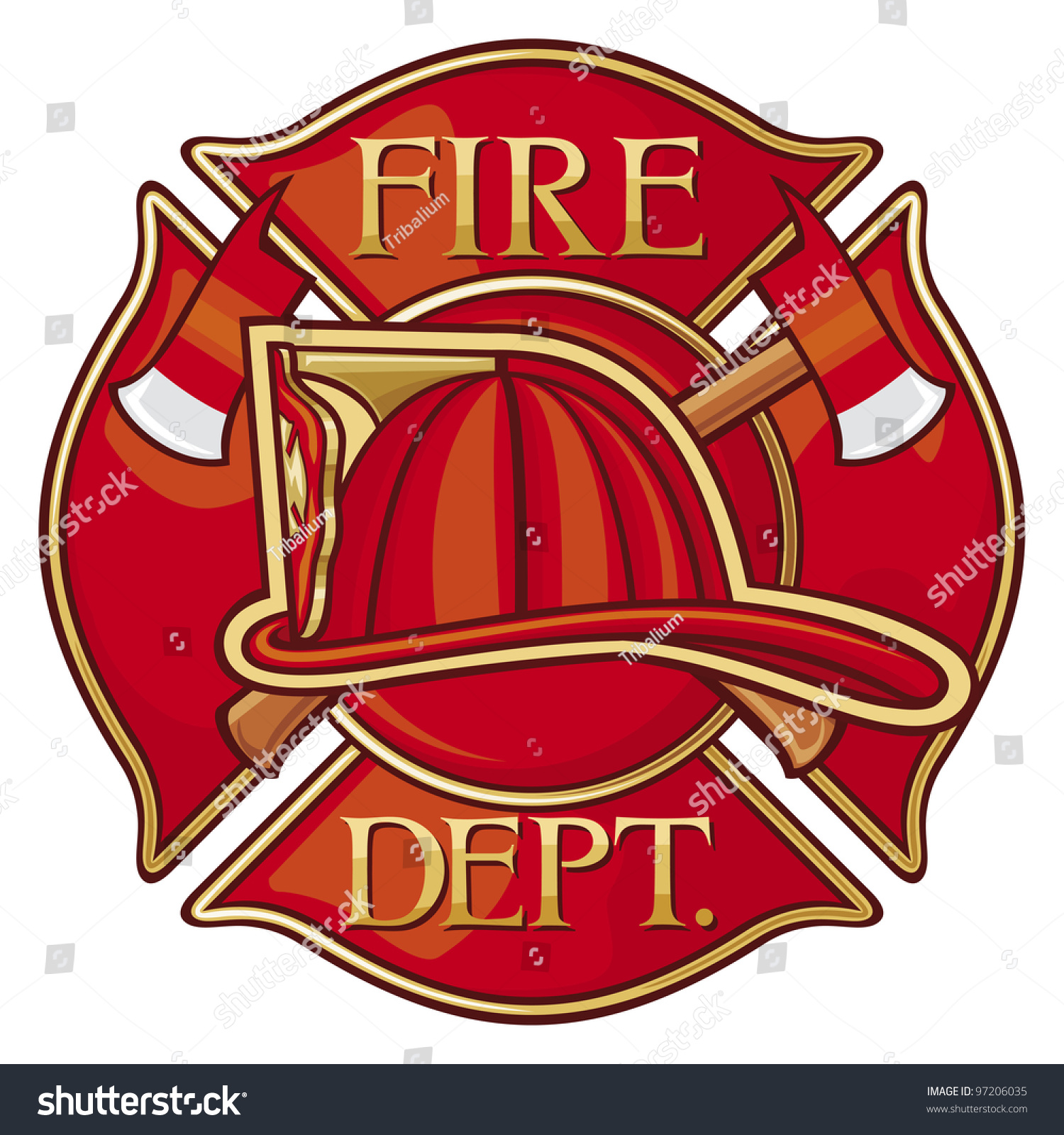 Fire Department Firefighters Maltese Cross Symbol Stock Illustration ...