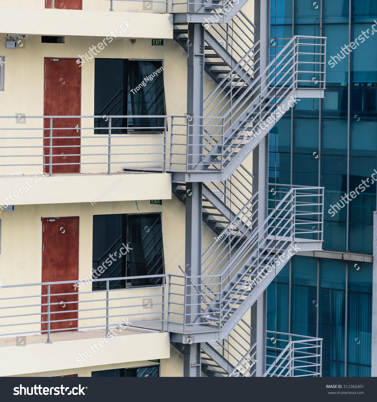 Fire Escape Emergency Fire Stair On Stock Photo 312366401 Fire Escape Emergency Fire Stair On Stock Photo 312366401
