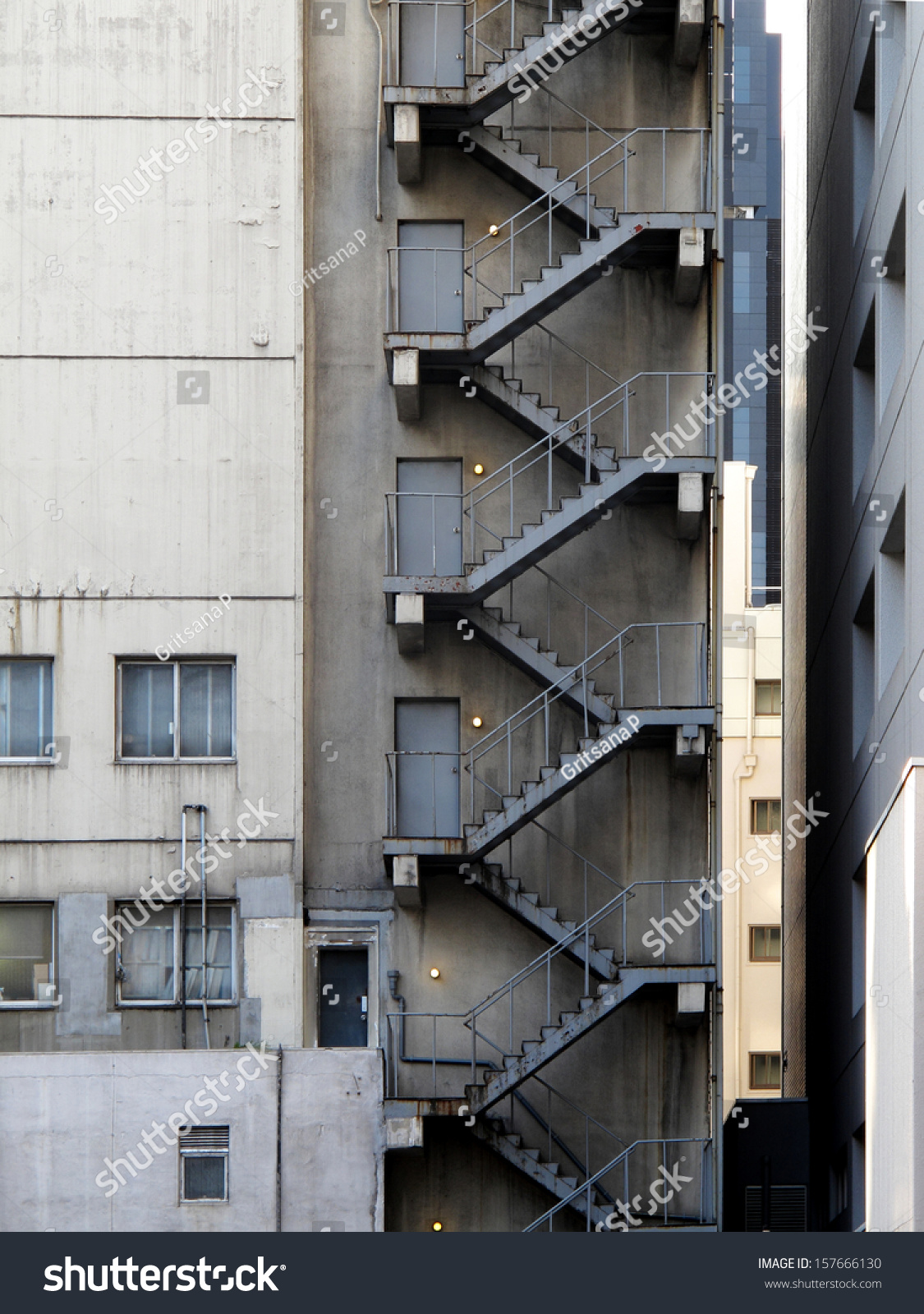 Fire Escape Facade Building Tokyo Japan Stock Photo Edit Now