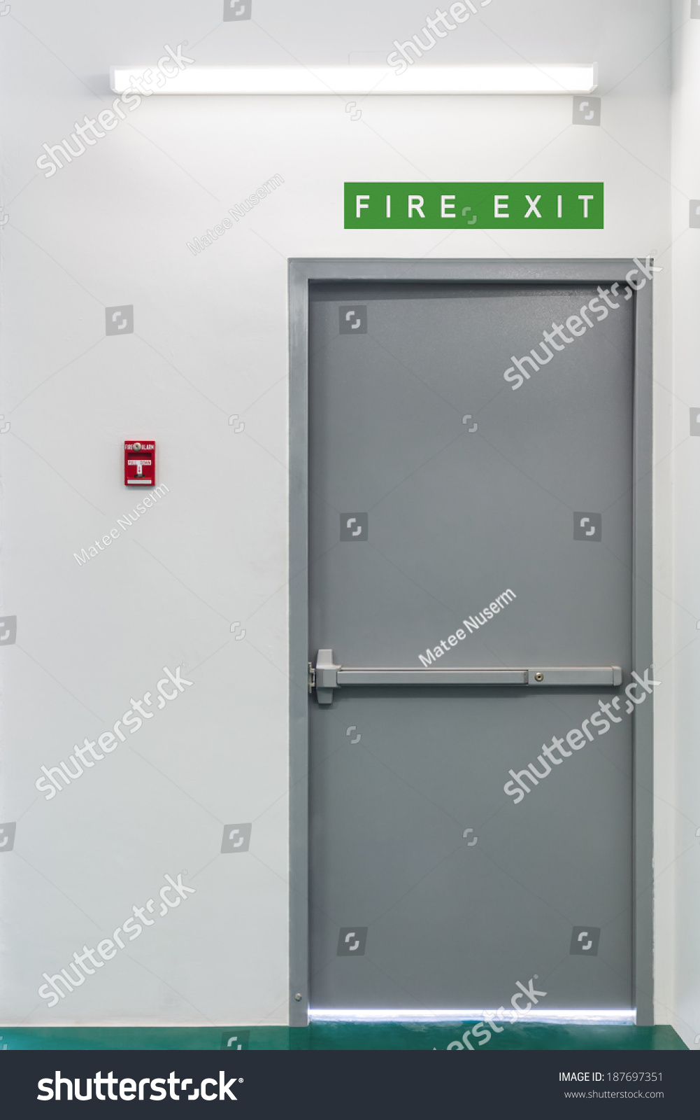 Fire Exit Steel Door For Evacuation In Case Of Fire, With Fire Alarm ...