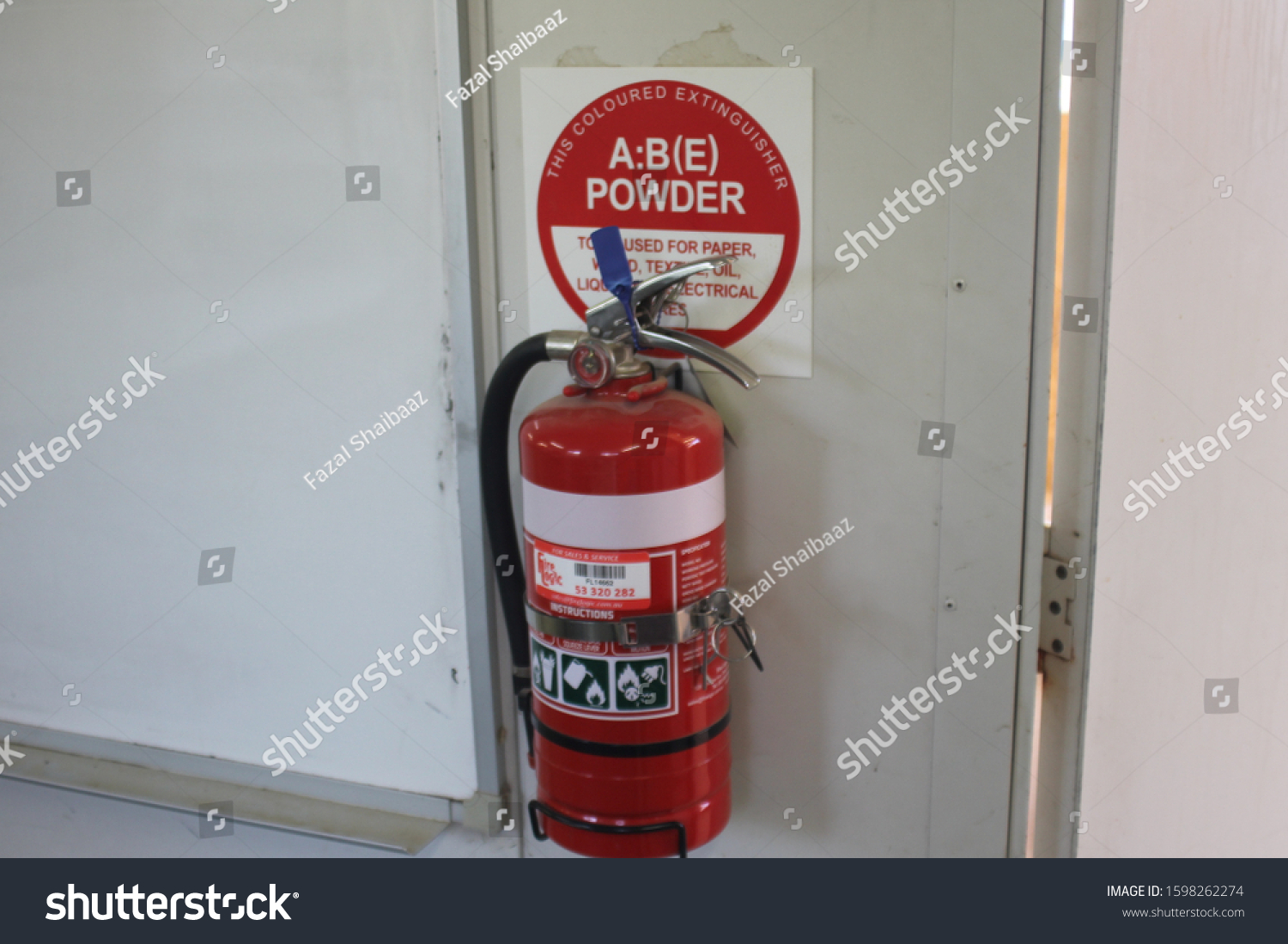 Fire Extinguisher Safety Hazards Keep Fire Stock Photo 1598262274