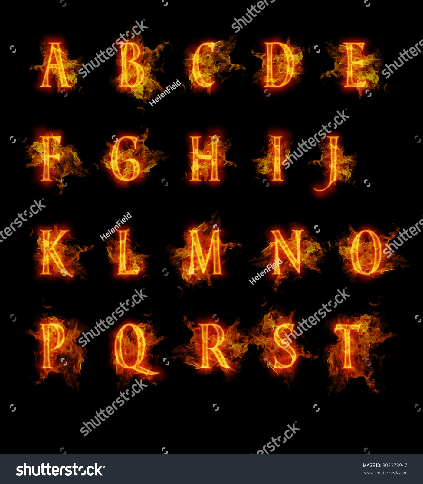 Fire Font Collection Stock Illustration 303378947 | Shutterstock