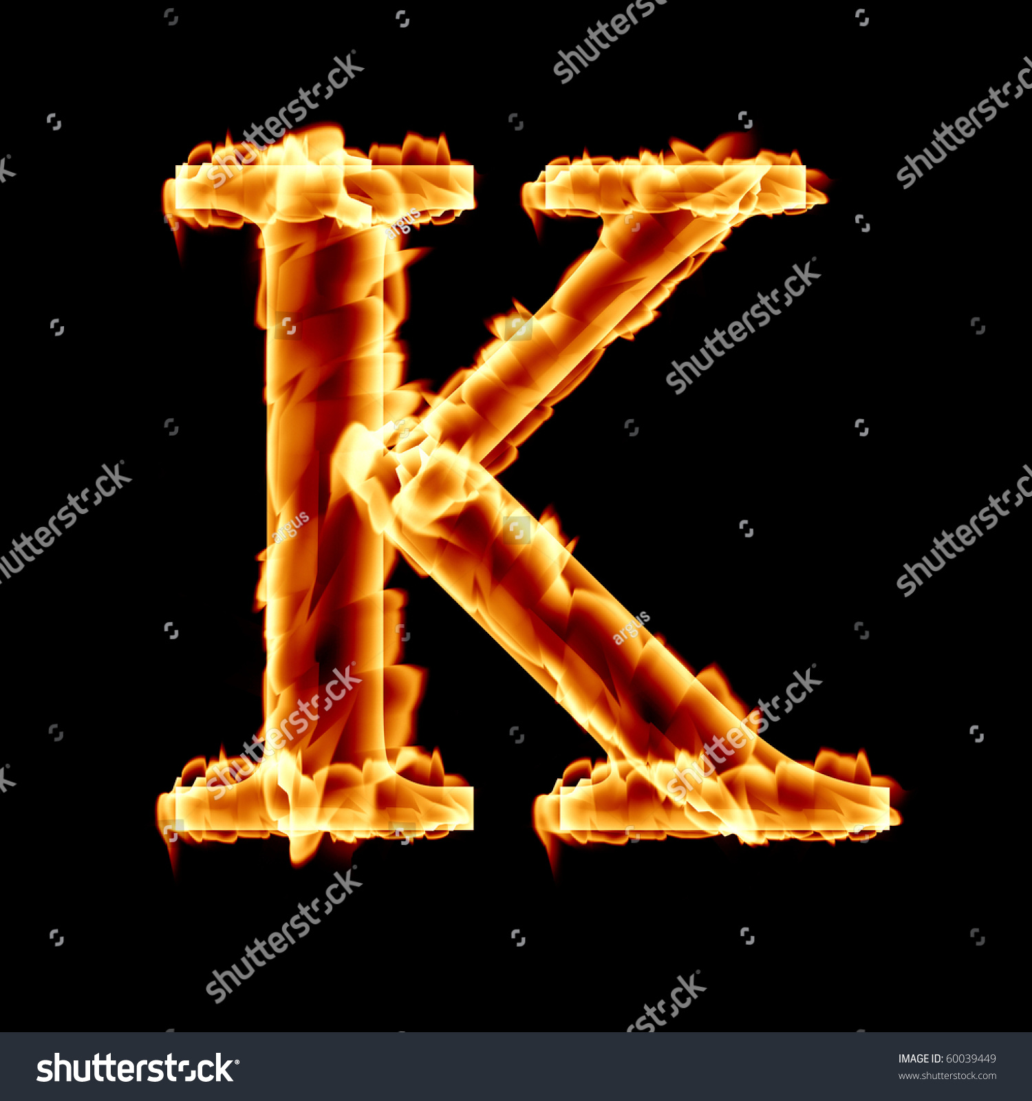 Fire Font Letter K On Dark Stock Illustration 60039449 - Shutterstock