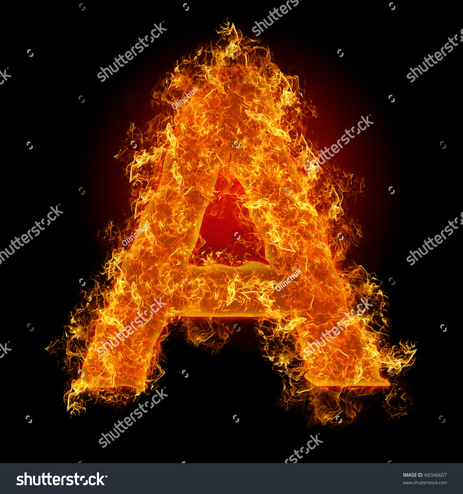 Fire Letter On Black Background Stock Illustration 68346607 - Shutterstock