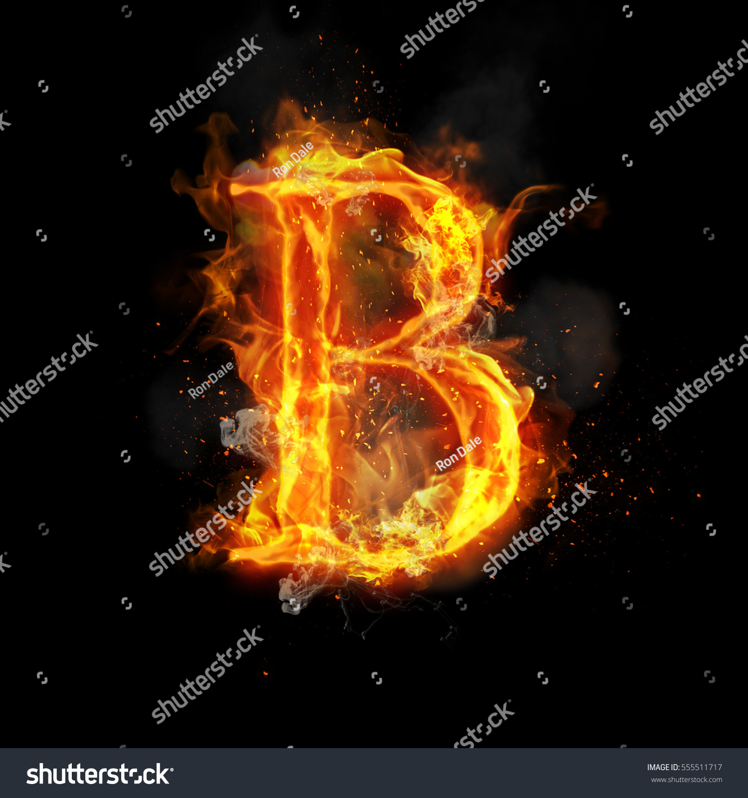 Fire Letter B Burning Flame Flaming Stock Illustration 555511717 ...