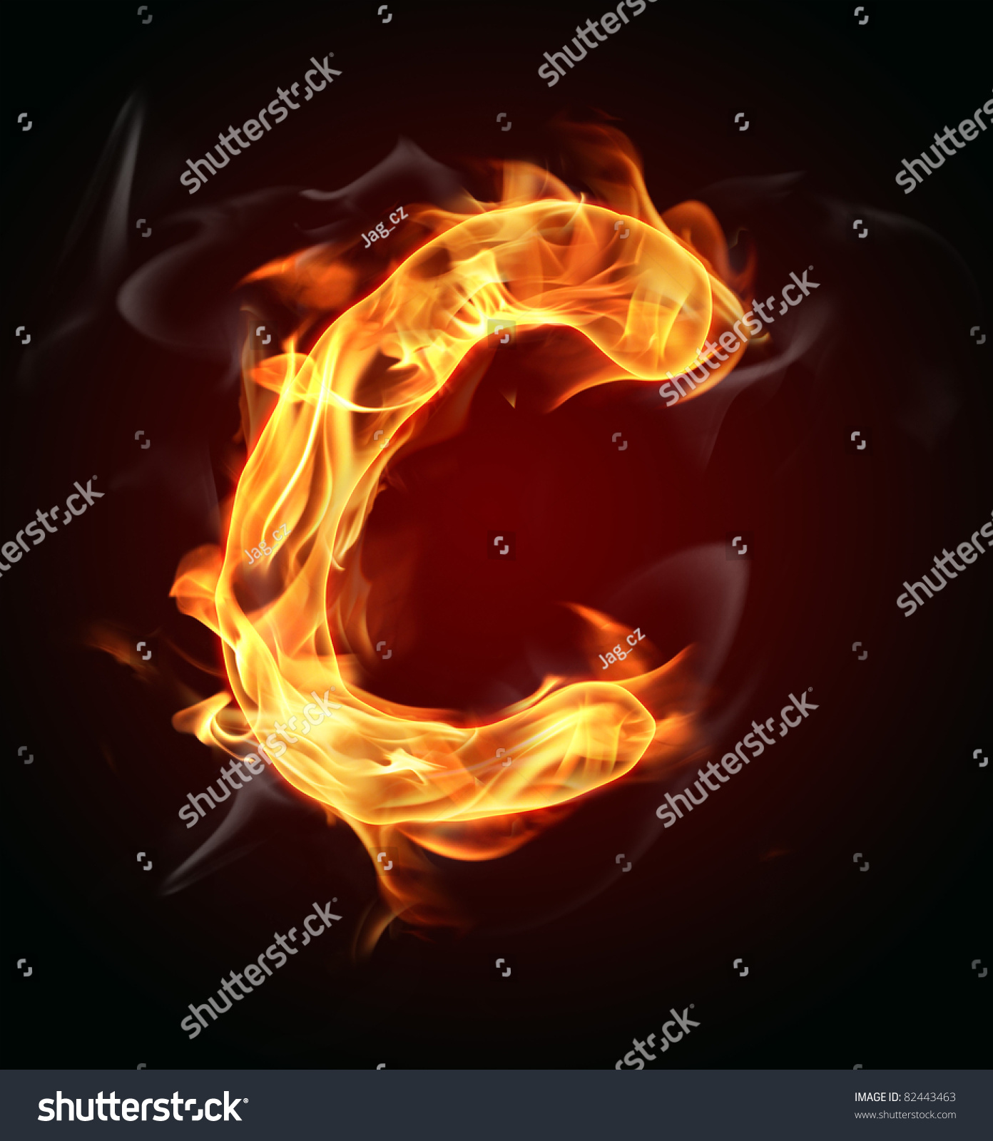 Fire Letter C Stock Illustration 82443463 Shutterstock