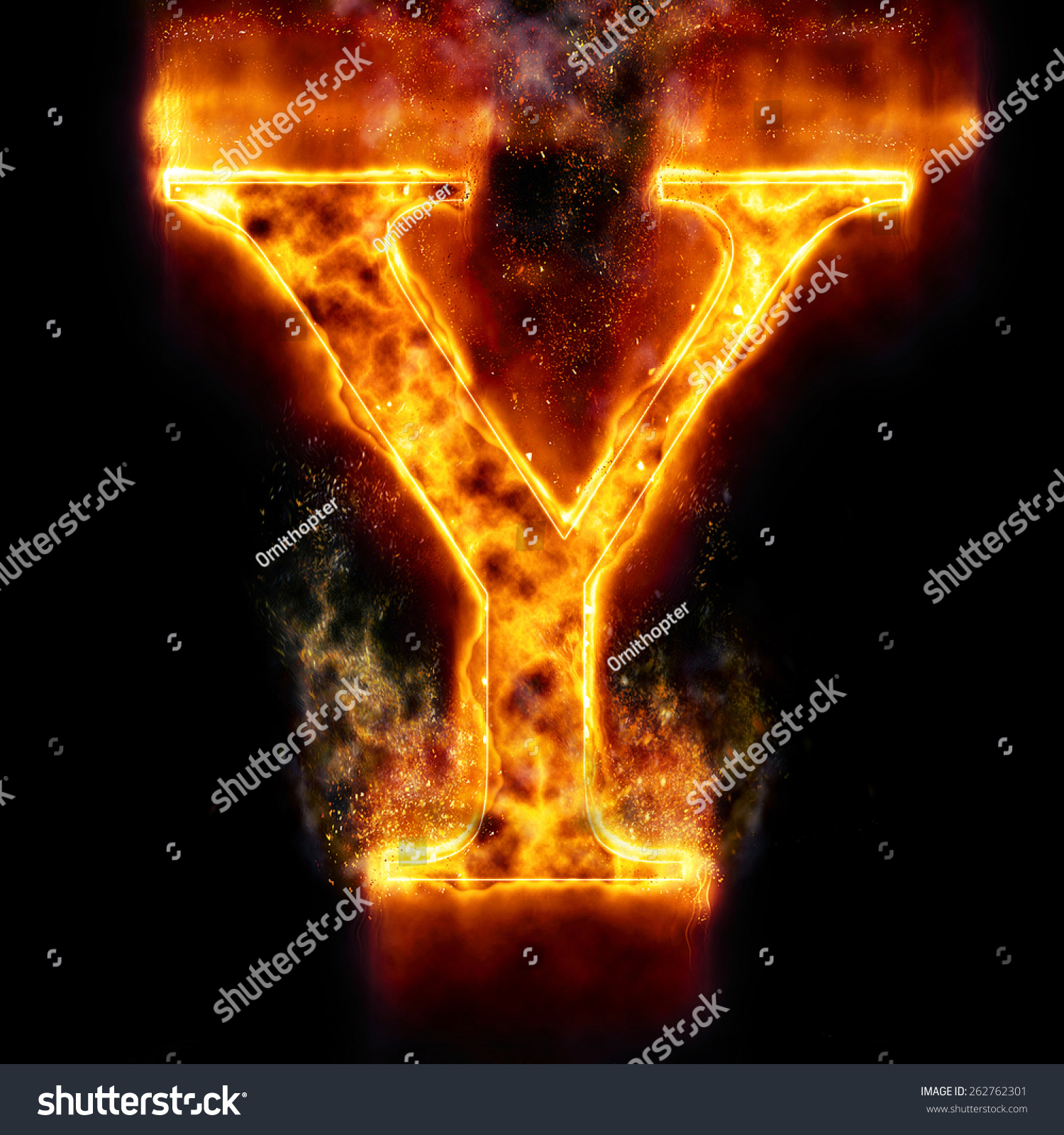 Fire Letter Y Stock Illustration 262762301 | Shutterstock