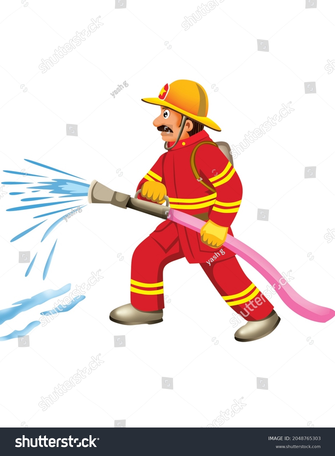 Fire Man Cartoon Image Illustration Stock Illustration 2048765303 ...