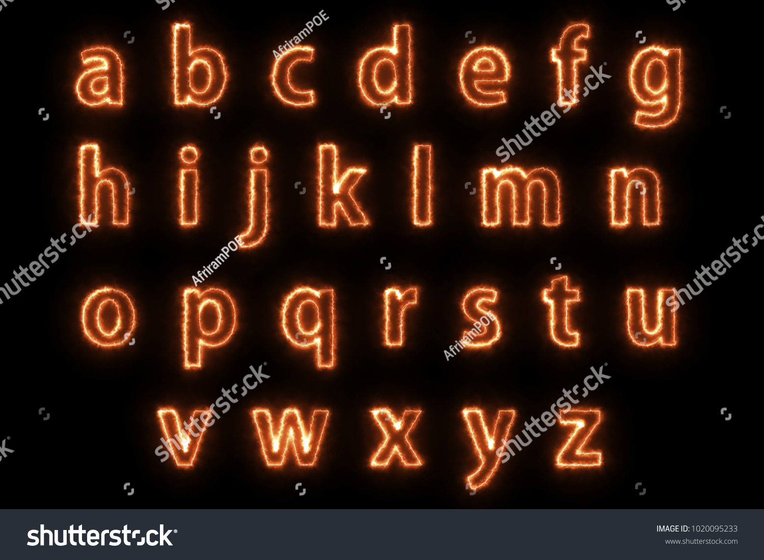 Fire Solar English Alphabet Lowercase Stock Photo (Edit Now) 1020095233