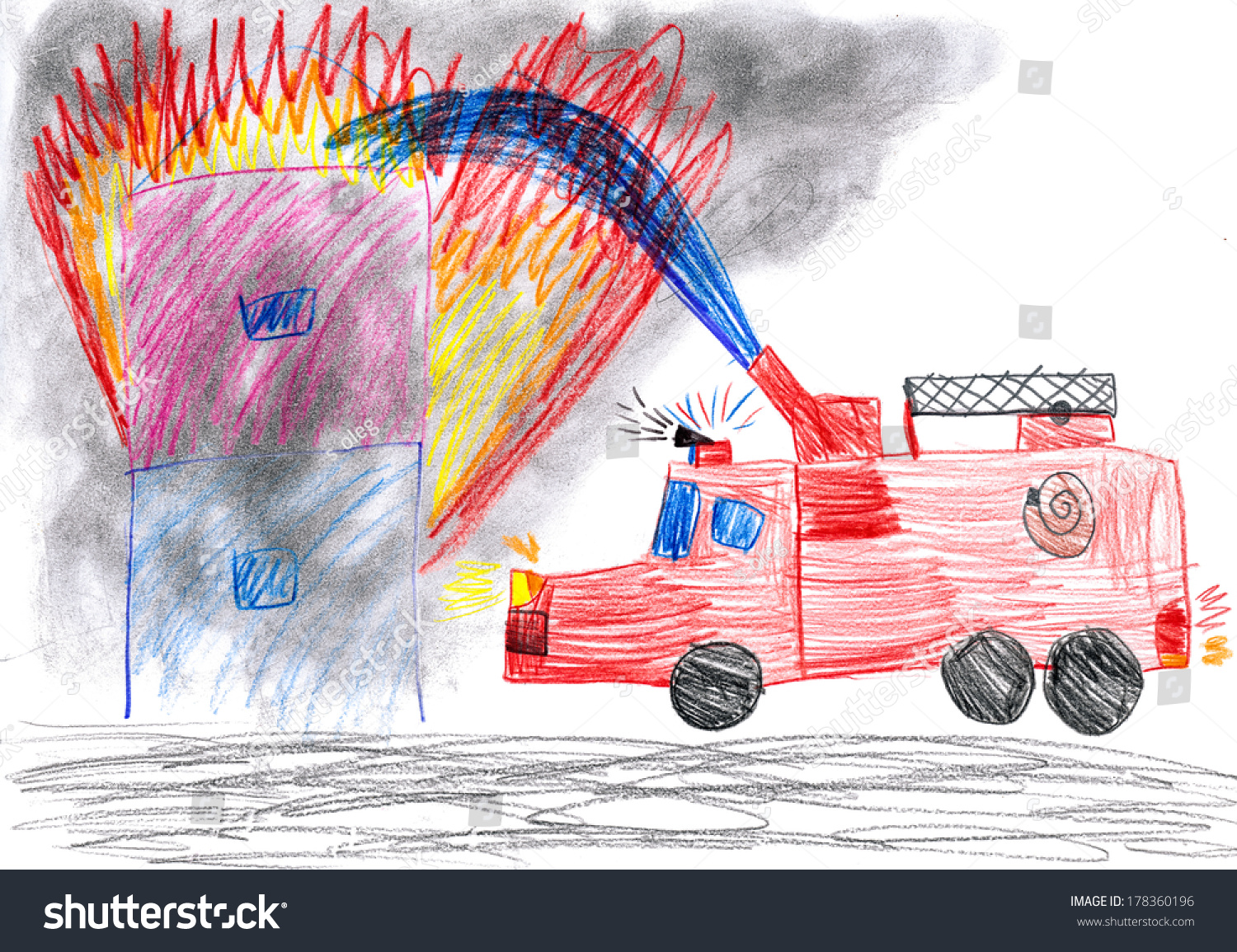It is a picture of Monster Burning House Drawing This is a picture of Monster Burning House Drawing