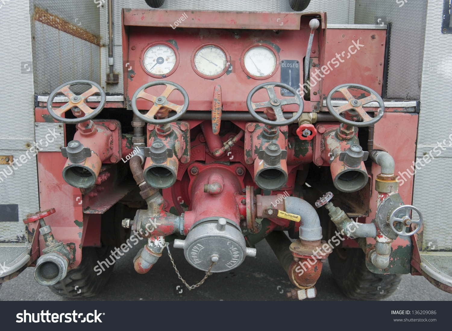 Fire Truck Water Taps Gauges Stock Photo 136209086 | Shutterstock