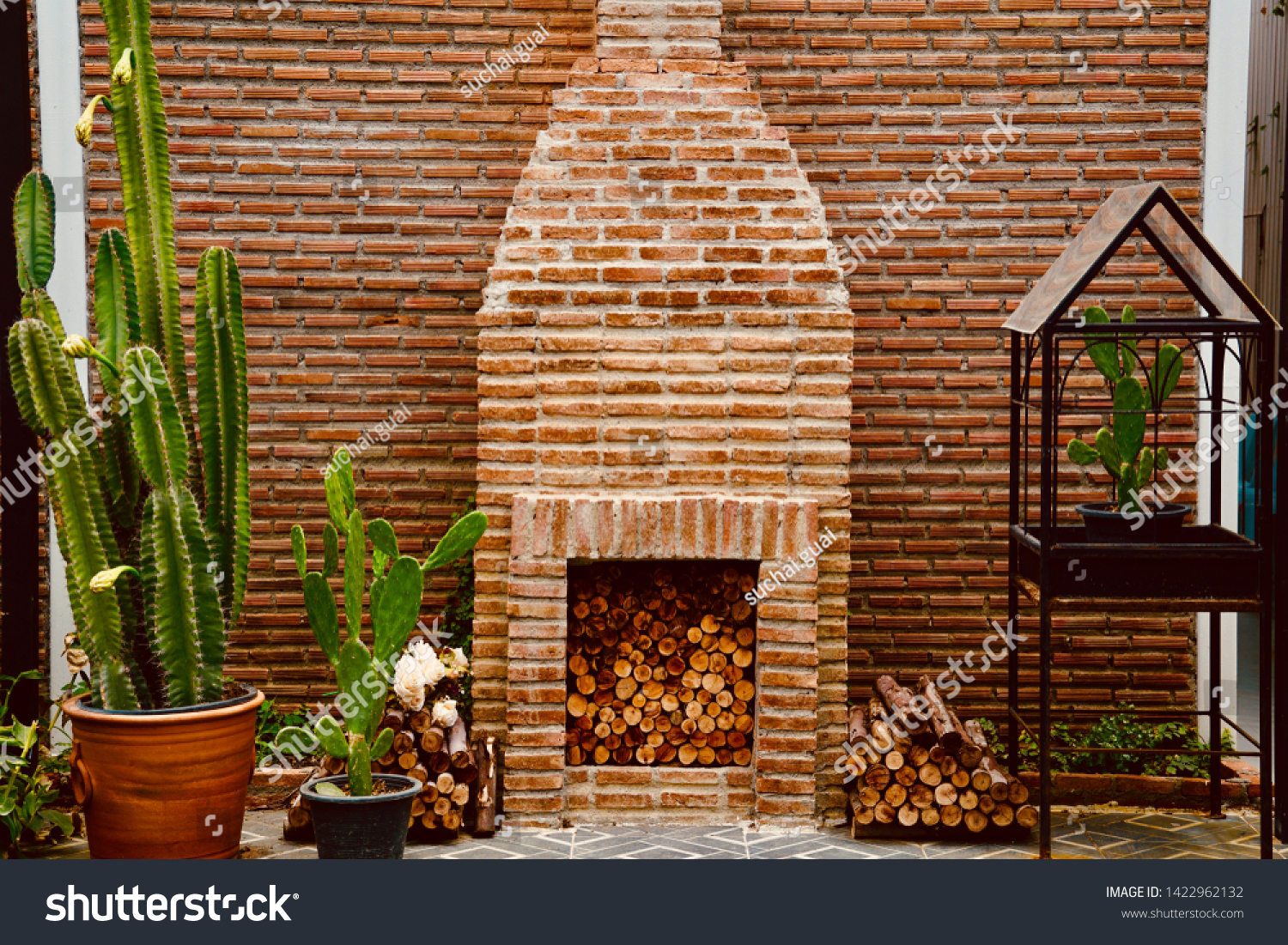 Fireplace Inside Brick Wall Vintage Style Vintage Interiors