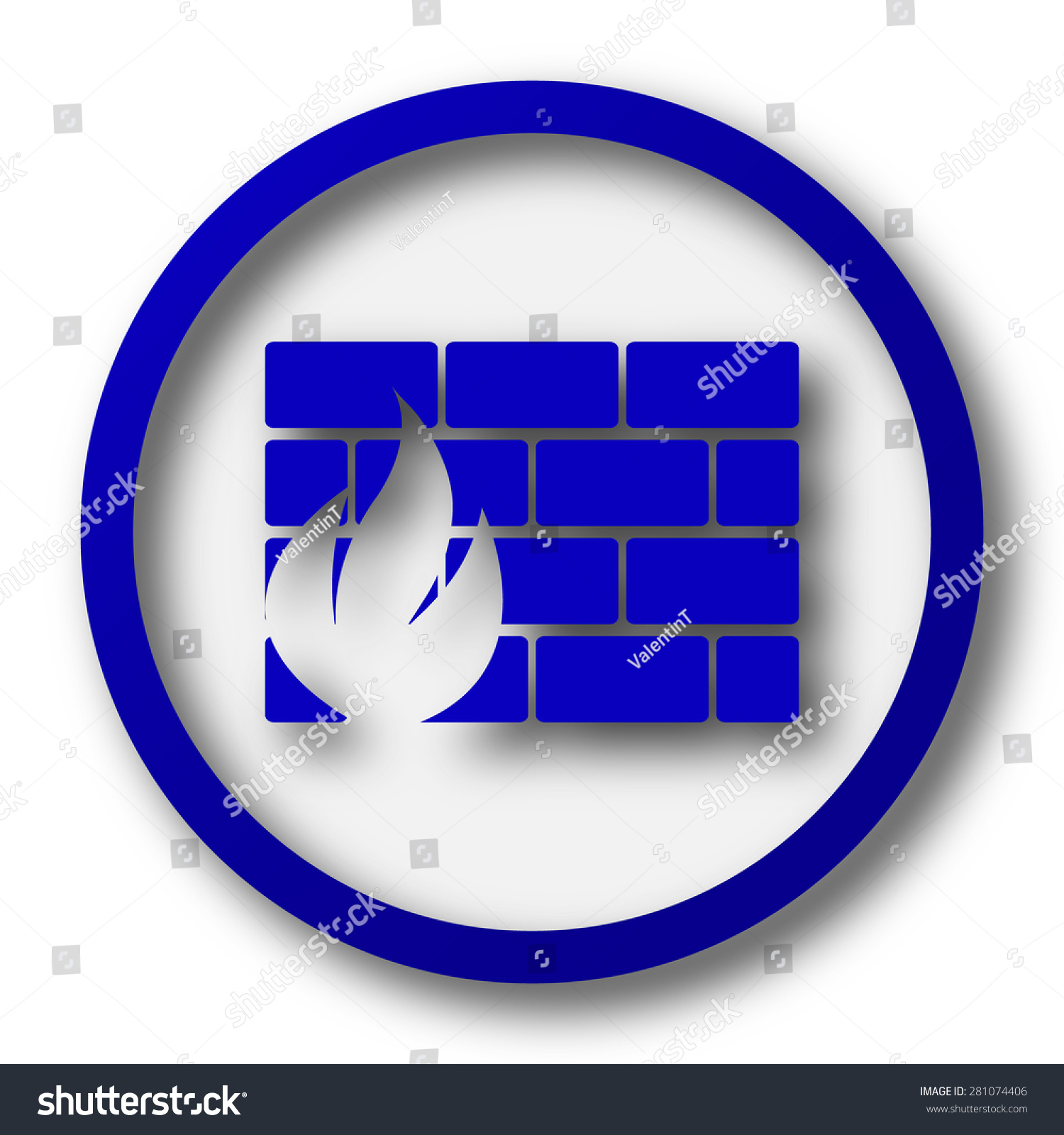 Firewall Icon Blue Internet Button On Stock Illustration