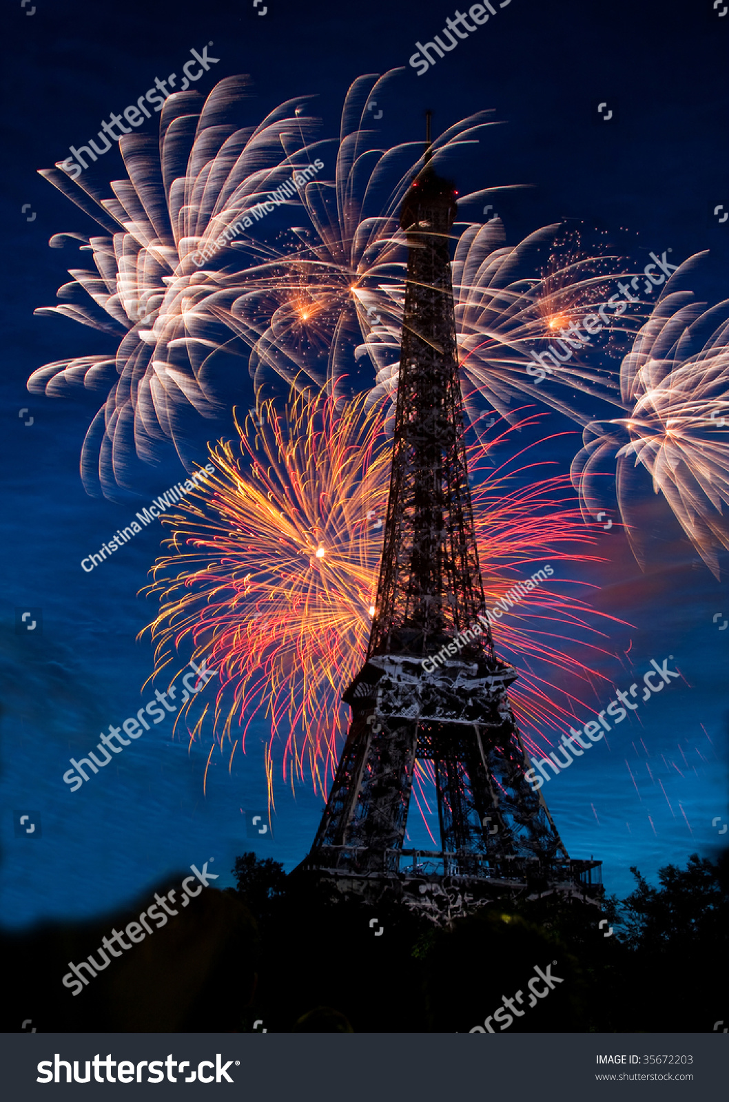 Fireworks At The Eiffel Tower Stock Photo 35672203 : Shutterstock