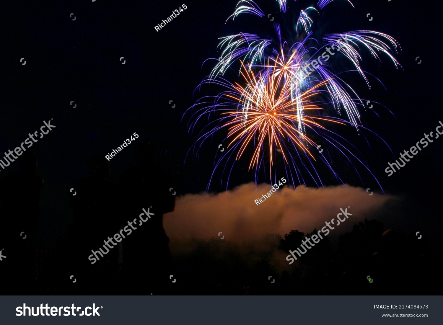 Fireworks Display Granville Ohio July 1 Stock Photo 2174084573