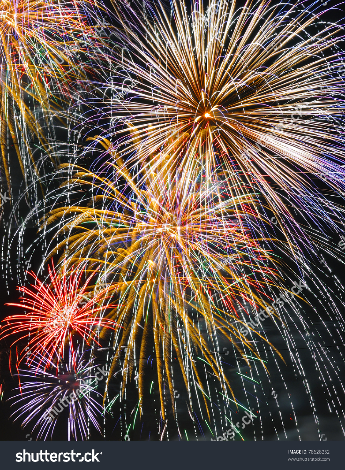 Fireworks Night Sky Stock Photo 78628252 - Shutterstock