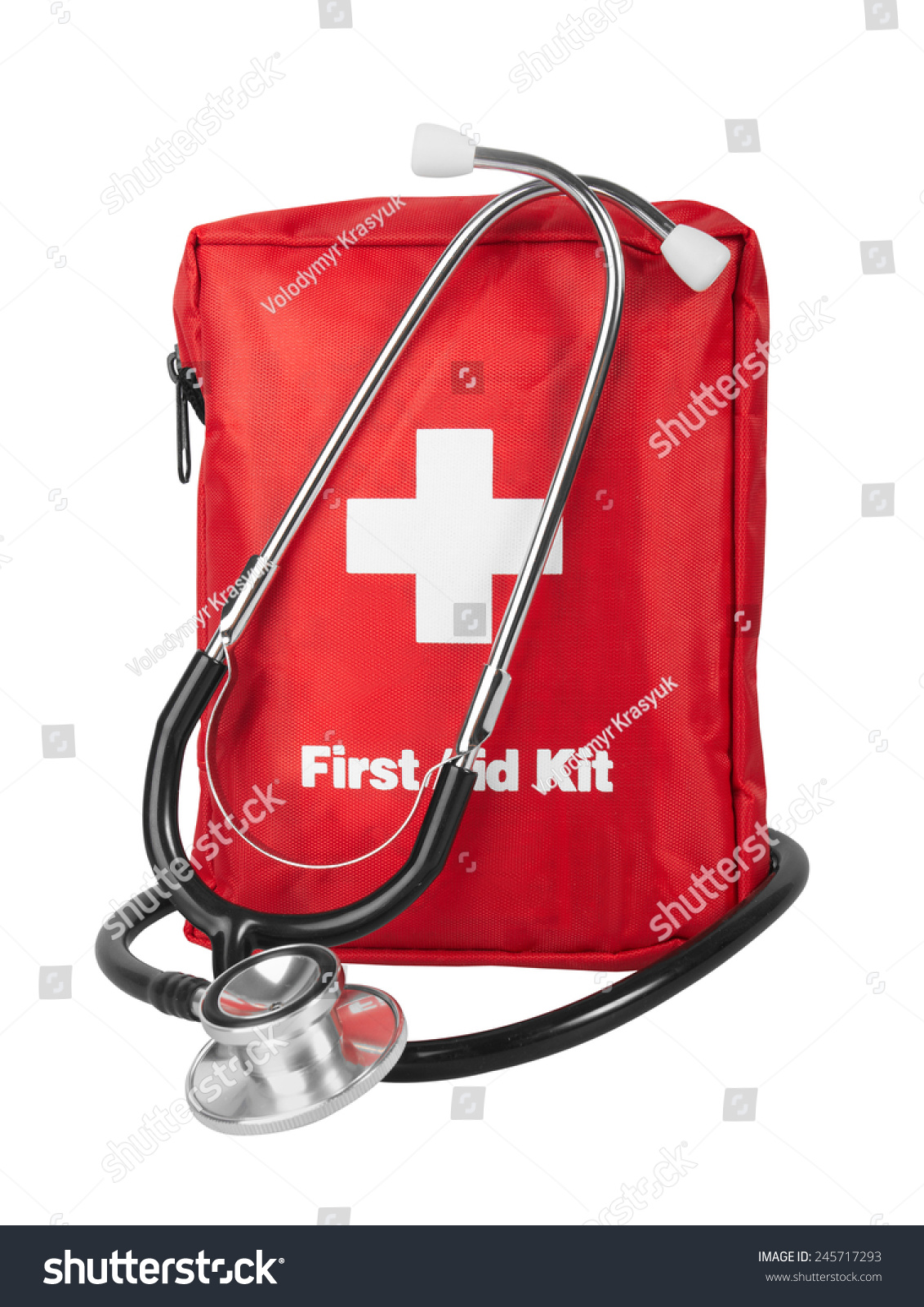 First Aid Kit Stethoscope Isolated On Stock Photo 245717293 Shutterstock