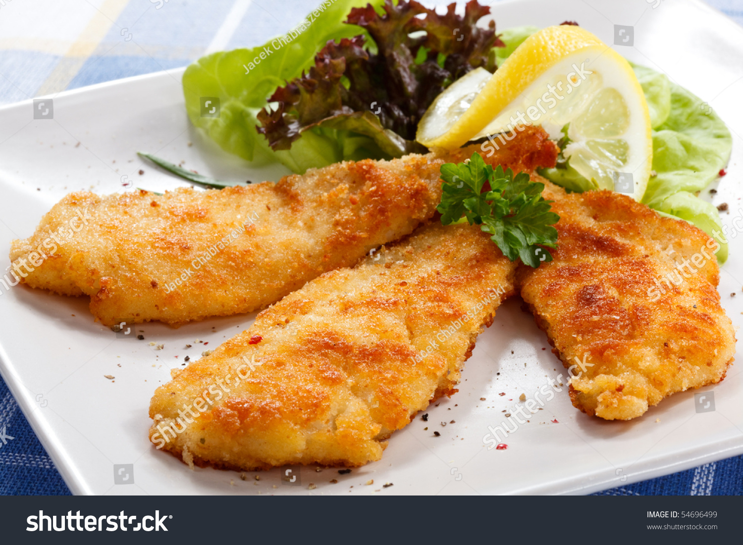 Fish Dish Fried Fish Fillet Vegetables Stock Photo 54696499 - Shutterstock