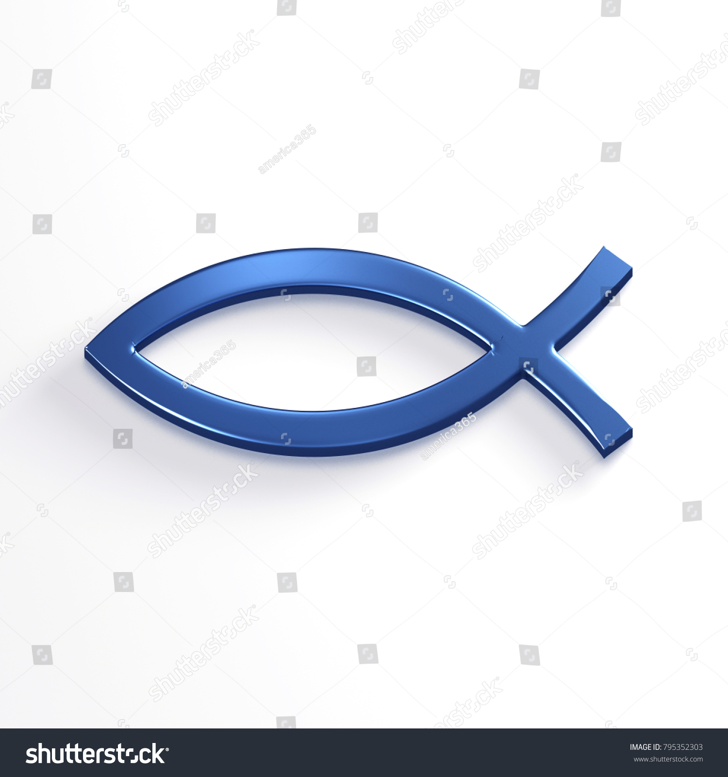 Fish Christ Symbol 3d Render Illustration Stock Illustration 795352303