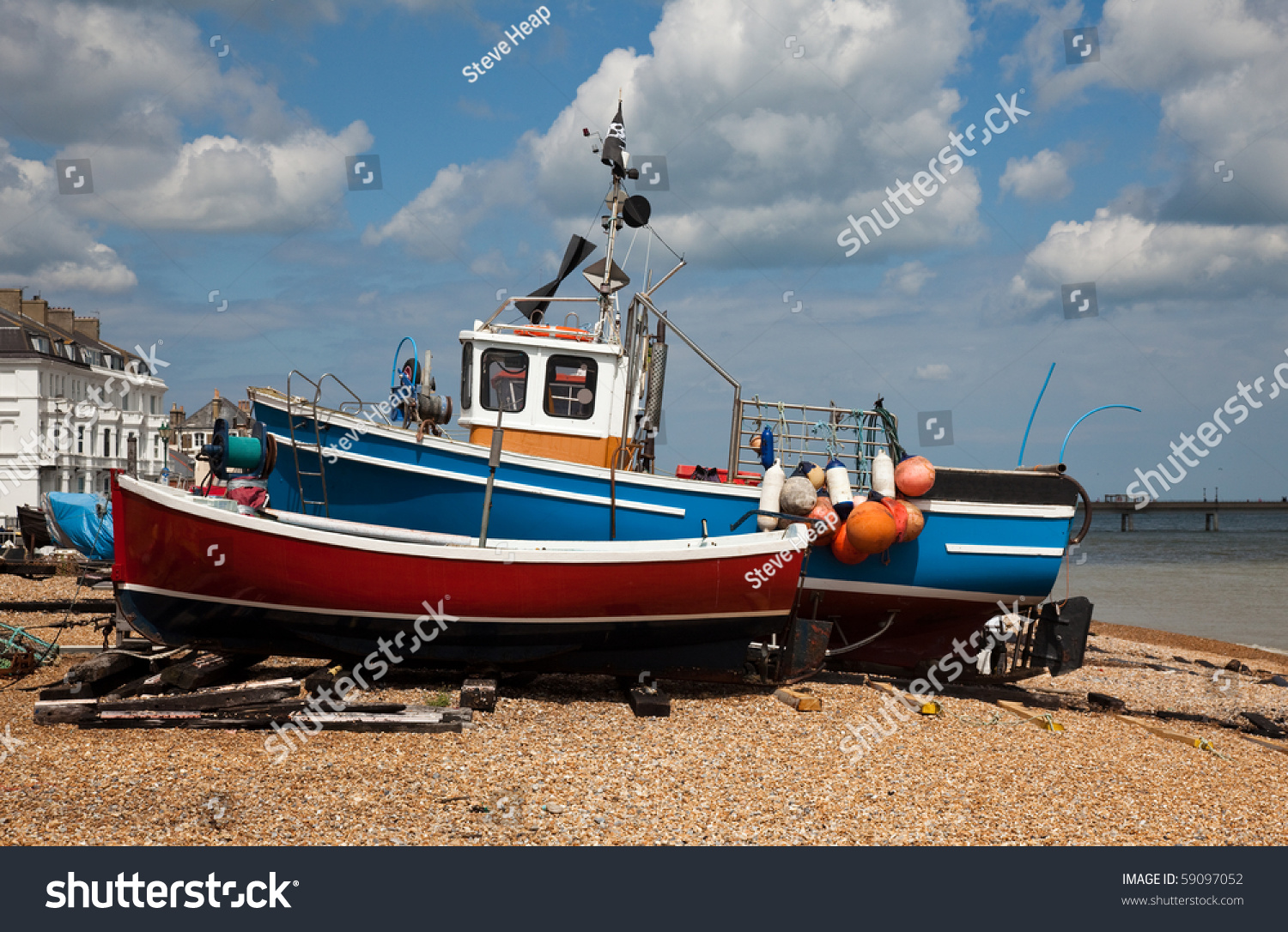 Fishing Boats Beached On Stony Beach Stock Photo 59097052 | Shutterstock