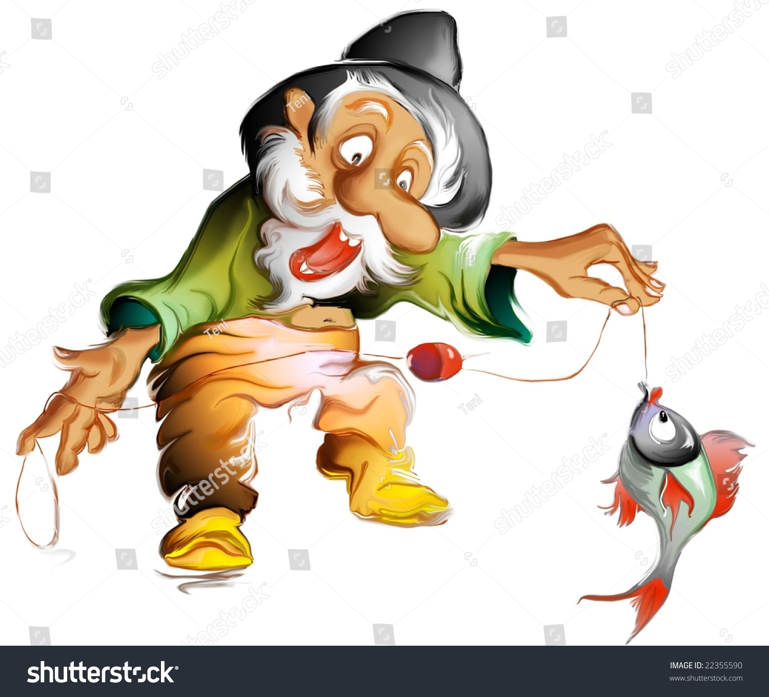 Fishing Character Stock Illustration 22355590 - Shutterstock