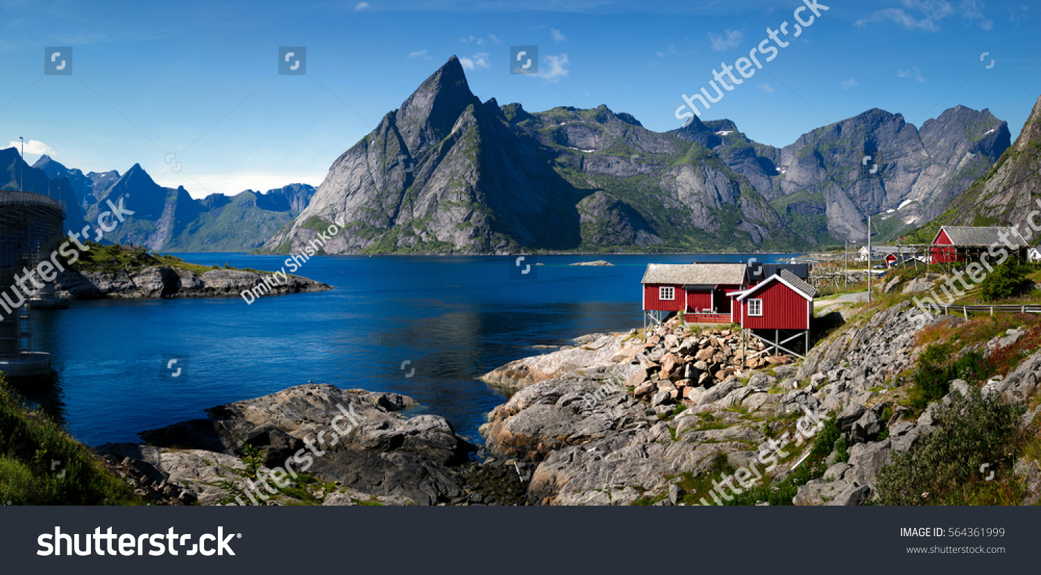 ハムノイ レーヌ ロフォテン諸島 ノルウェー の漁師小屋 の写真素材 今すぐ編集