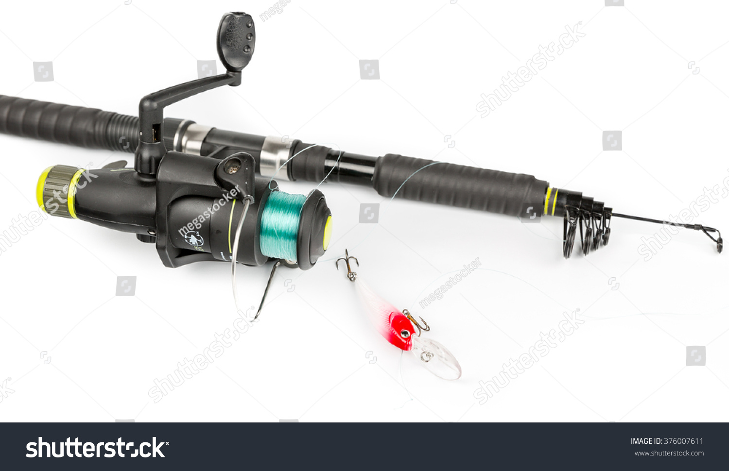 Fishing Rod And Bait Stock Photo 376007611 : Shutterstock