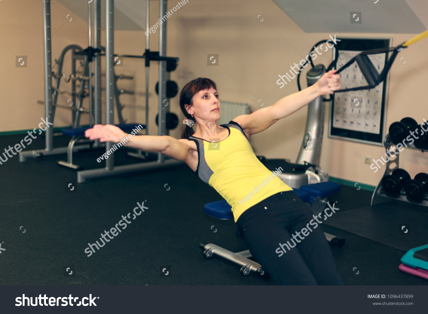 Fitness Exercises Woman Performs Exercise Bar Stock Photo Edit