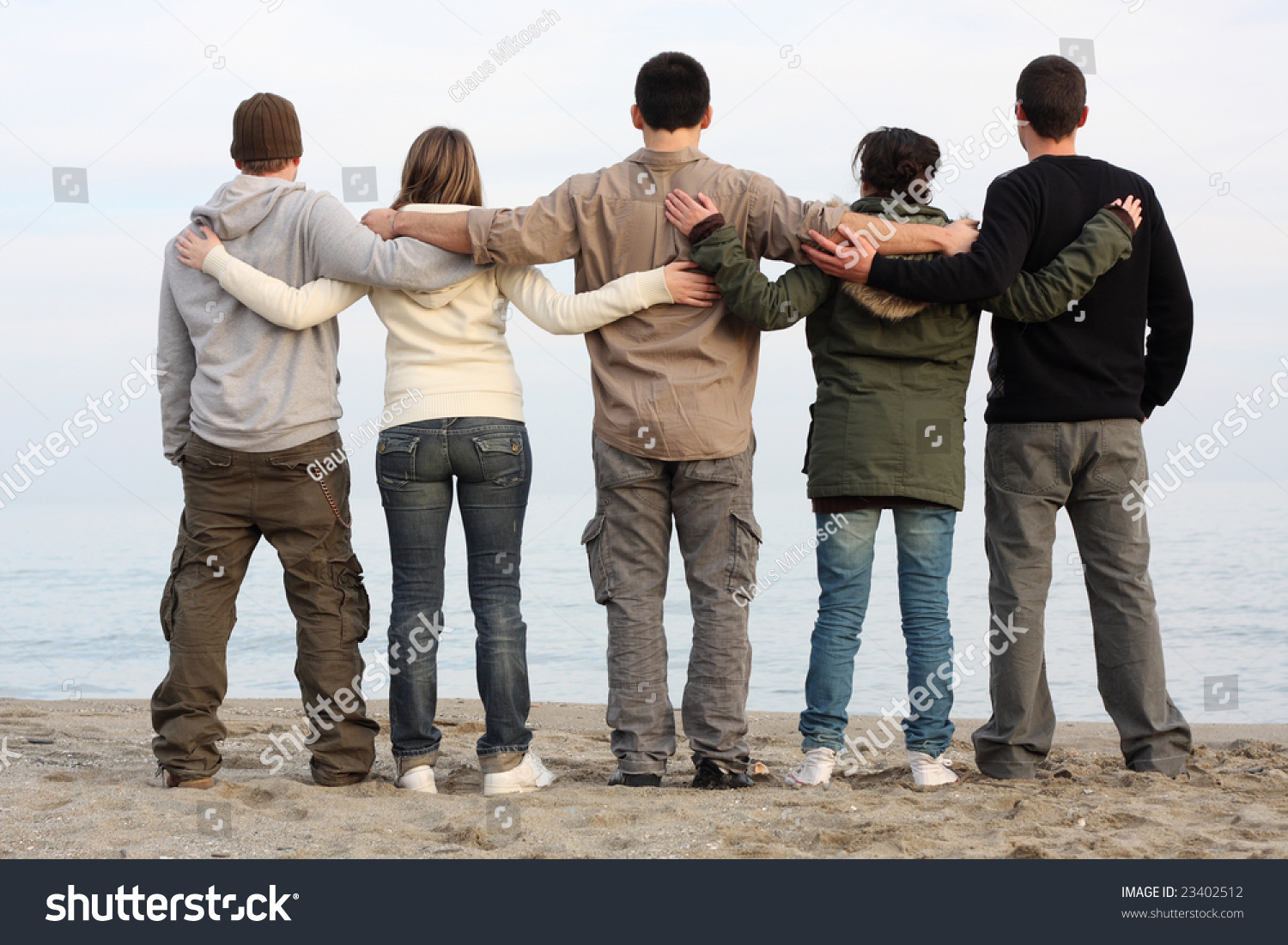 Five Friends Together By Sea Stock Photo 23402512 - Shutterstock